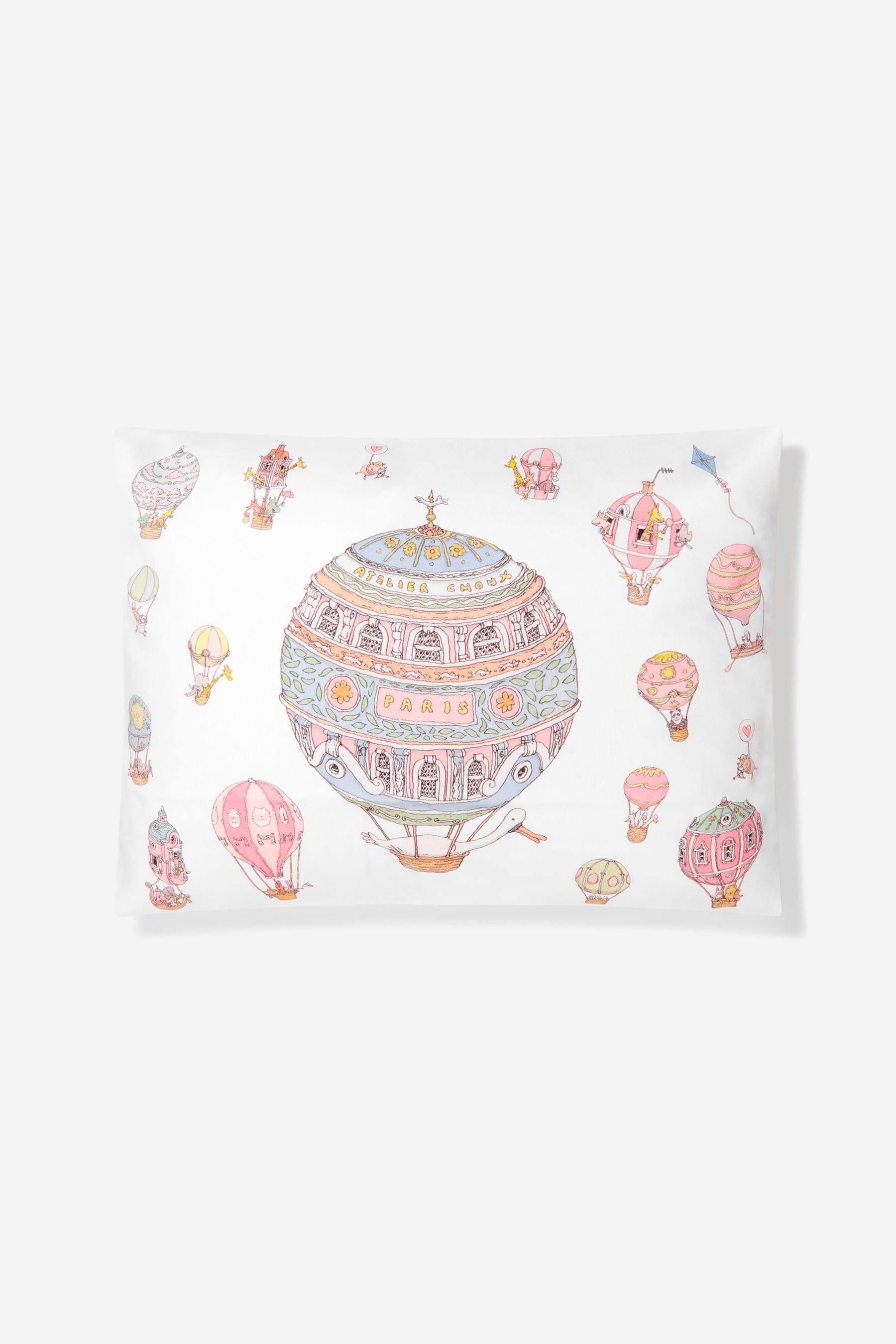 Atelier Choux Baby Satin Hot Air Balloons Bib in White
