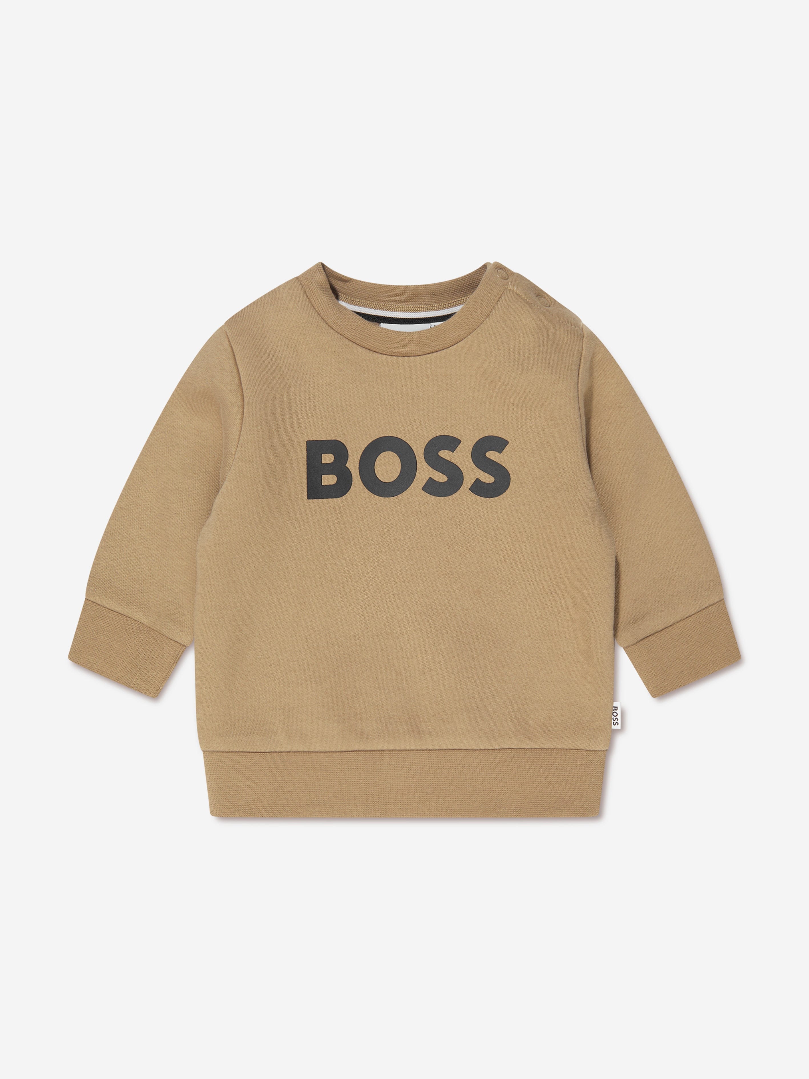 Baby Boys Logo Sweatshirt in Beige Childsplay Clothing