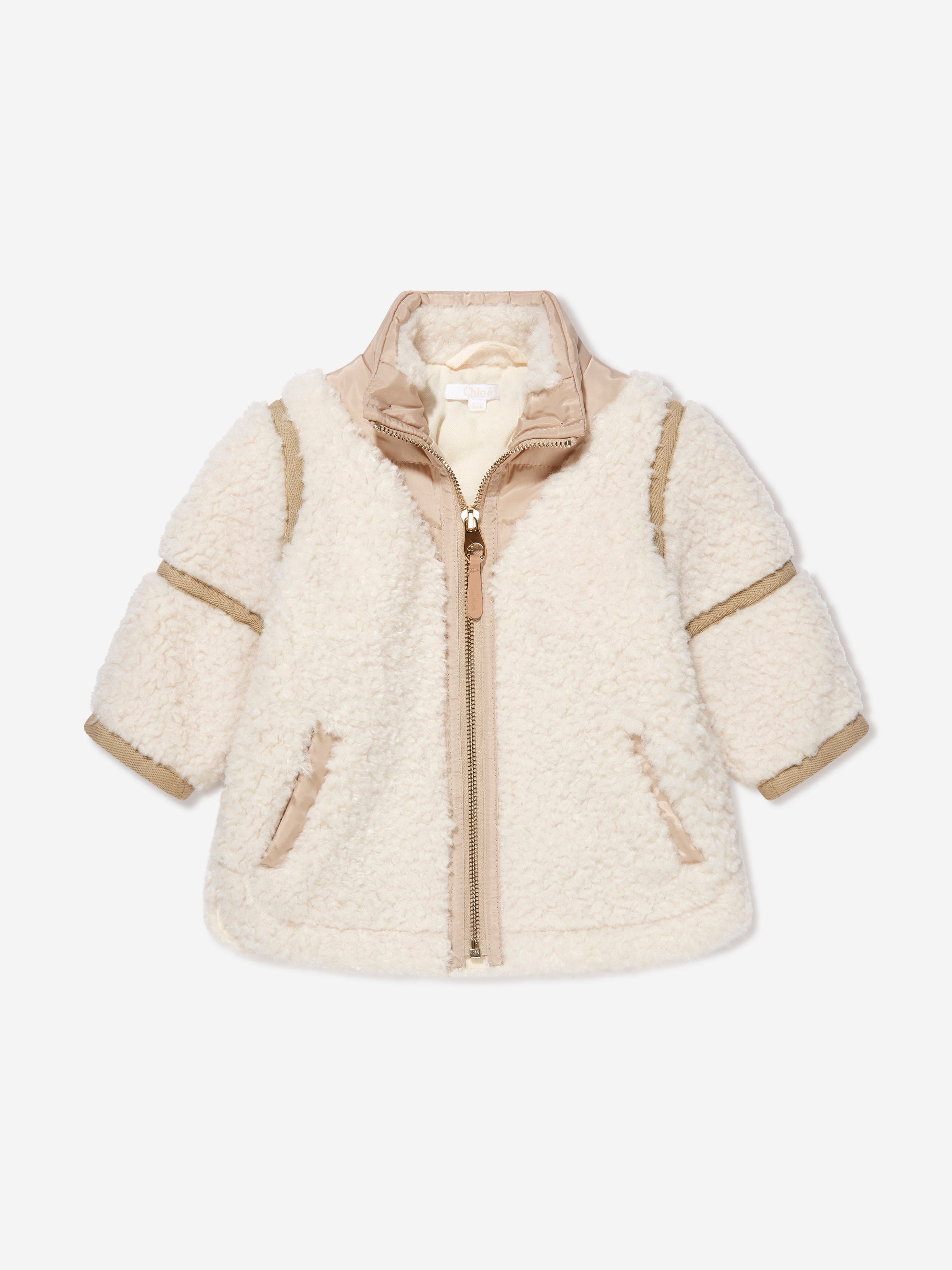 Baby Girls Sherpa Coat in Ivory Childsplay Clothing