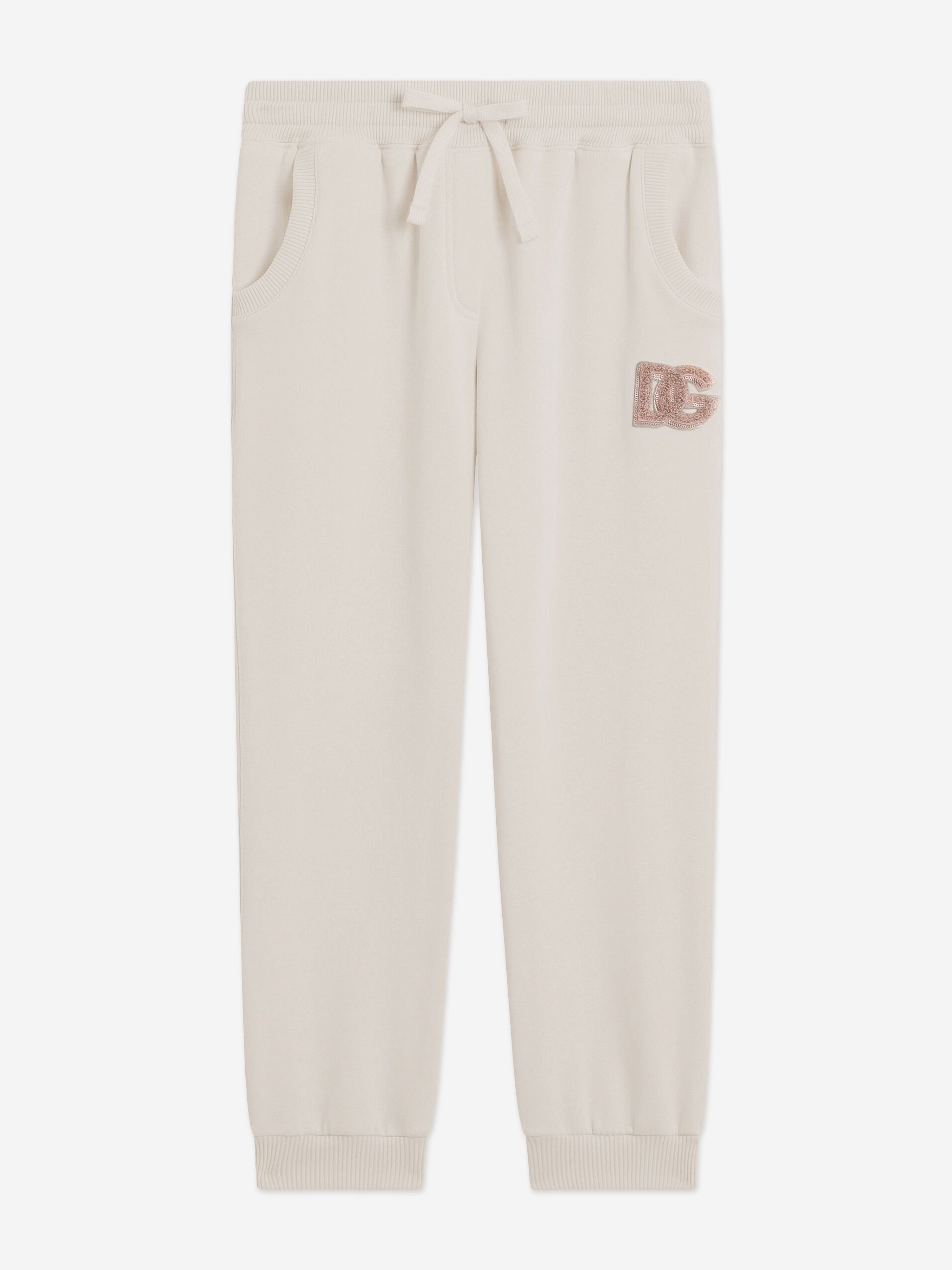 Dolce & Gabbana Girls Patch Logo Joggers in Pink