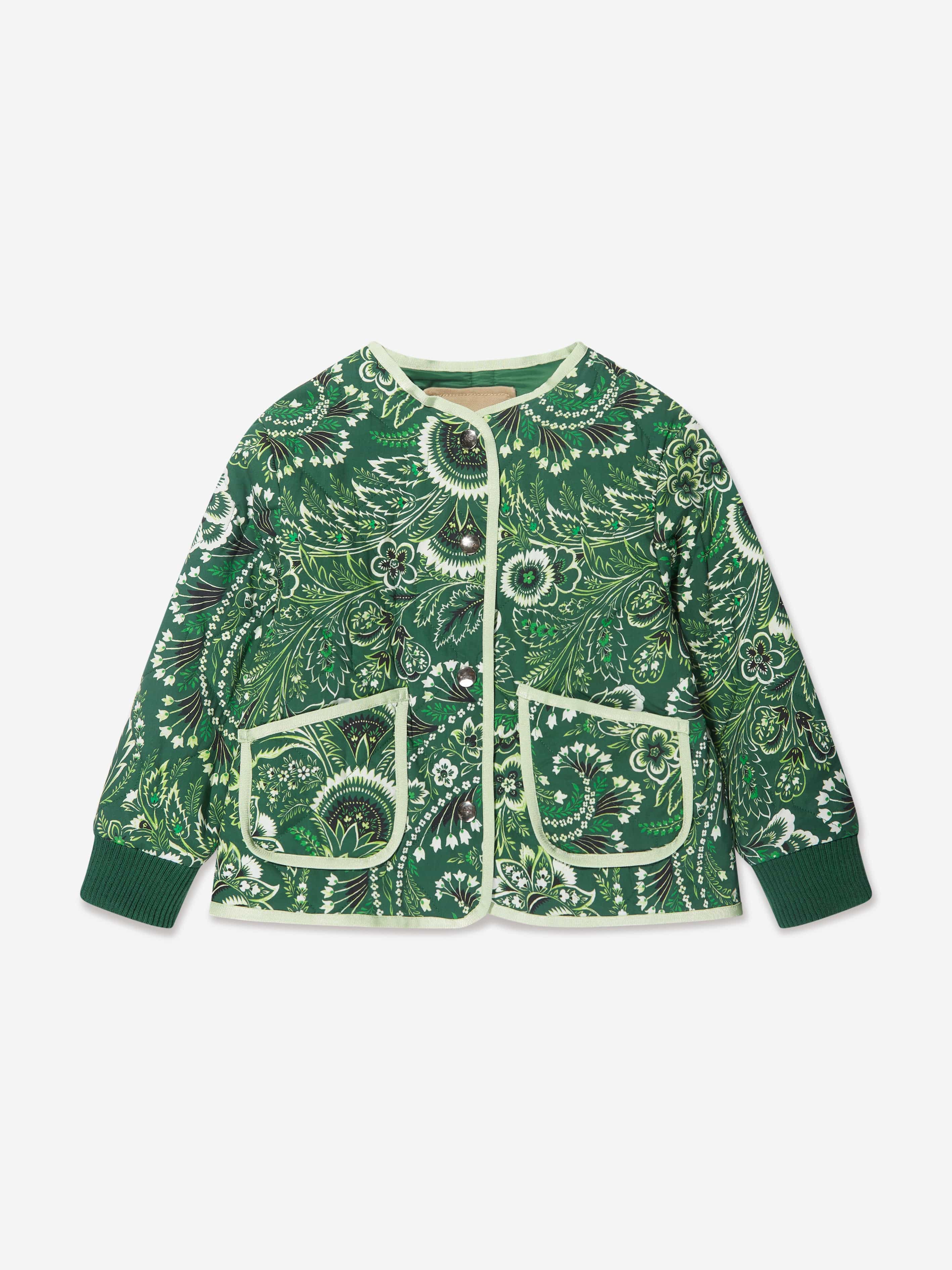 Etro Girls Floral Zip Up Top in Ivory