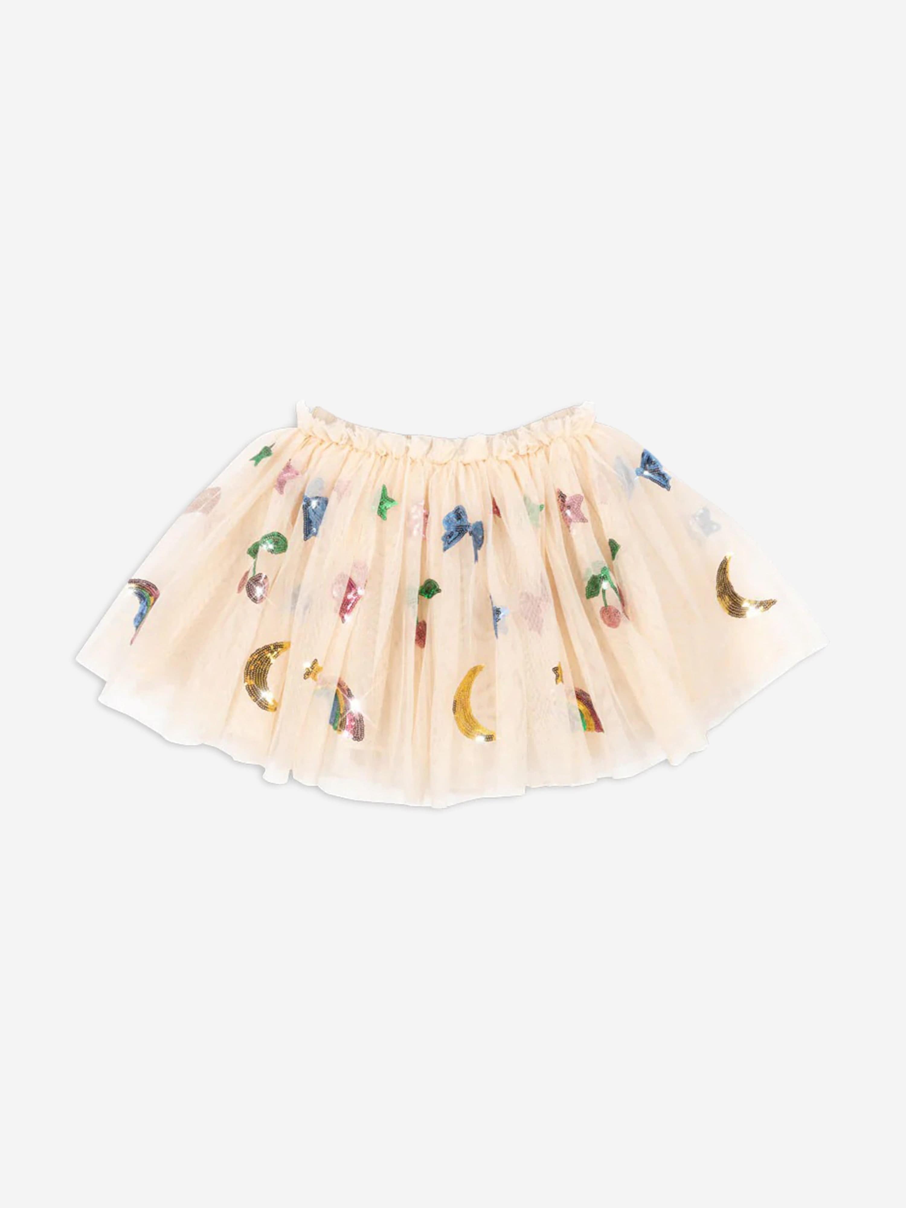 By Debra Girls Ivy White Sequin Ruffle Skirt