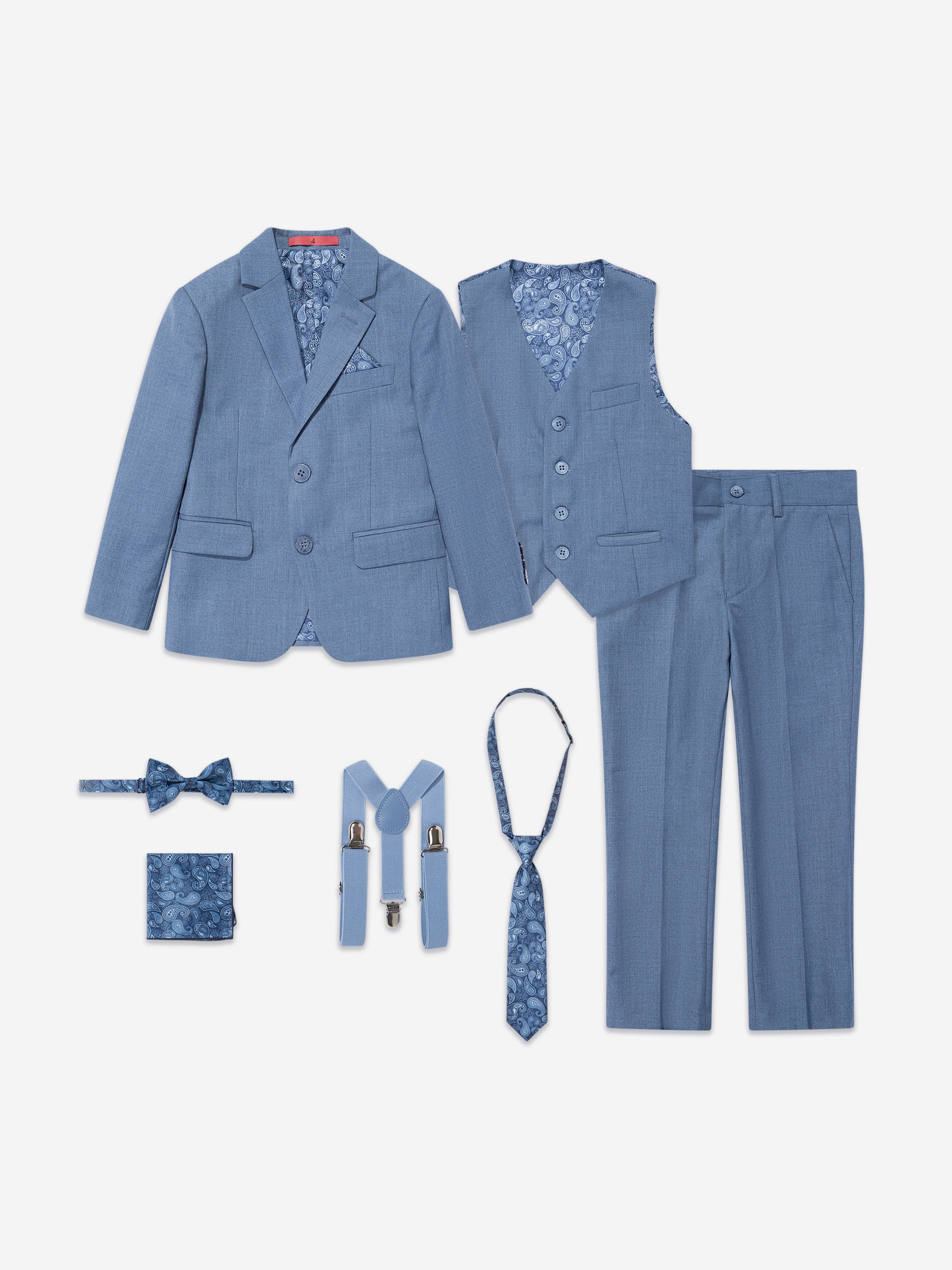 SUITLAB London Boys 7 Piece Suit Set in Beige