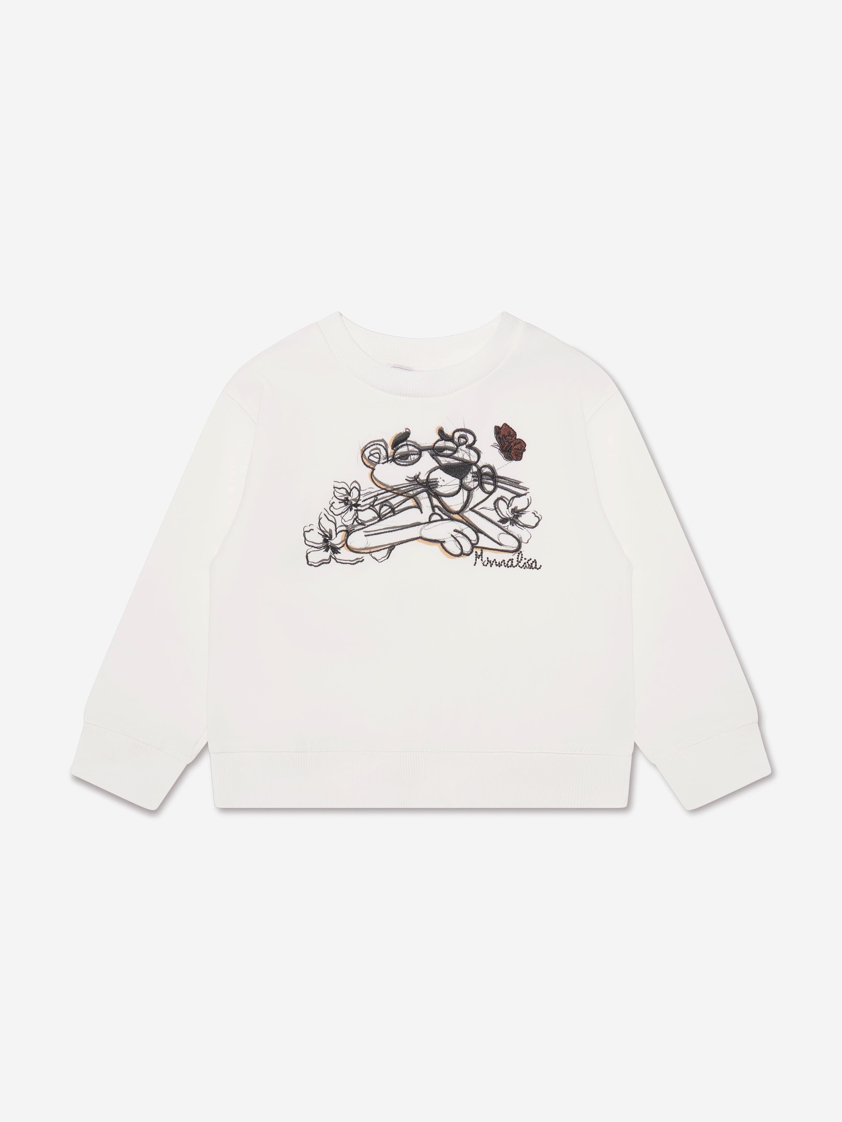 Monnalisa Pink Sweatshirt With Rhinestone Teddy Bears