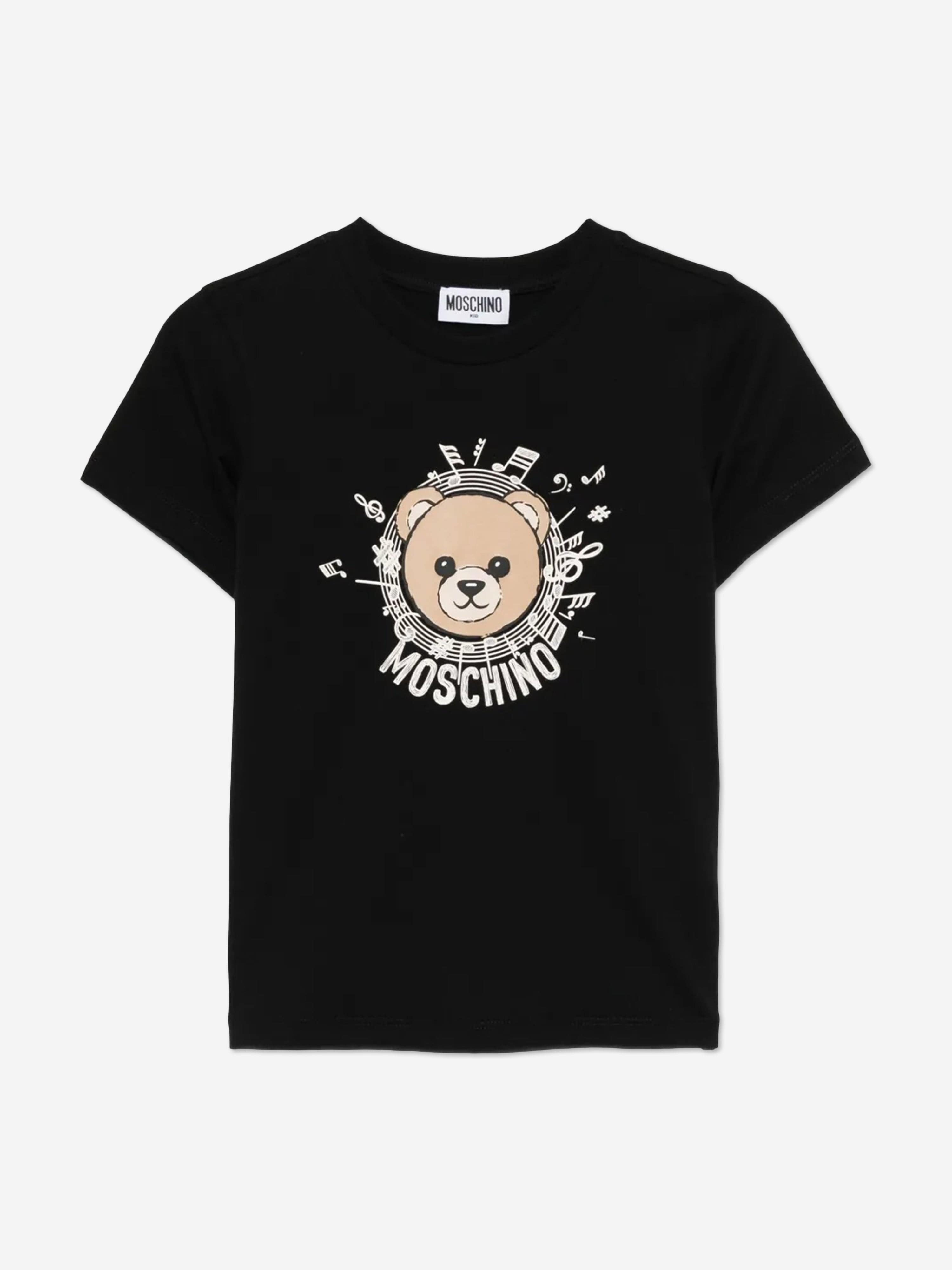 Moschino Kids Fried Egg Logo T-Shirt in Black