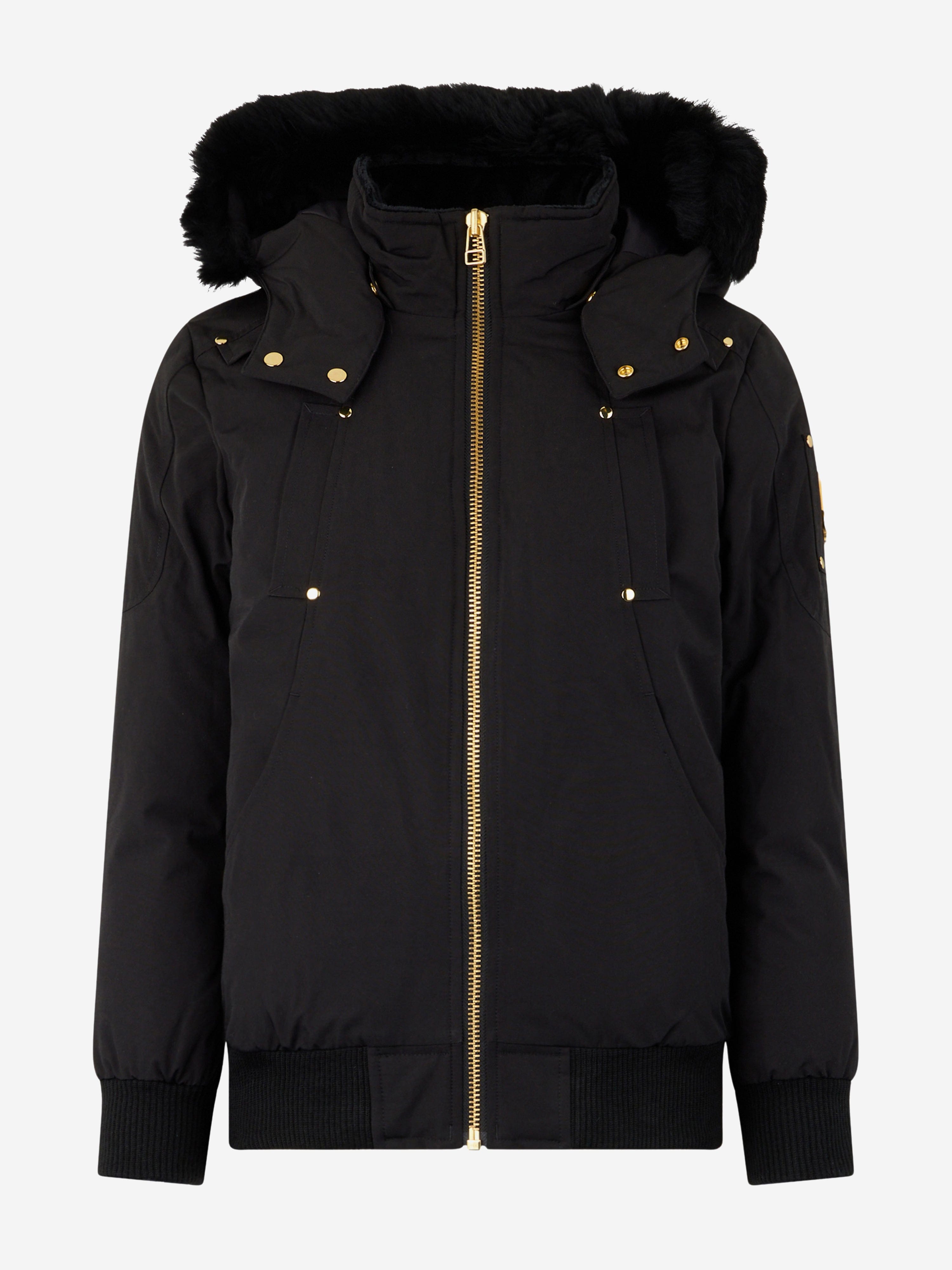 Moose Knuckles Kids Down Padded Bomber Jacket in Black main image 1