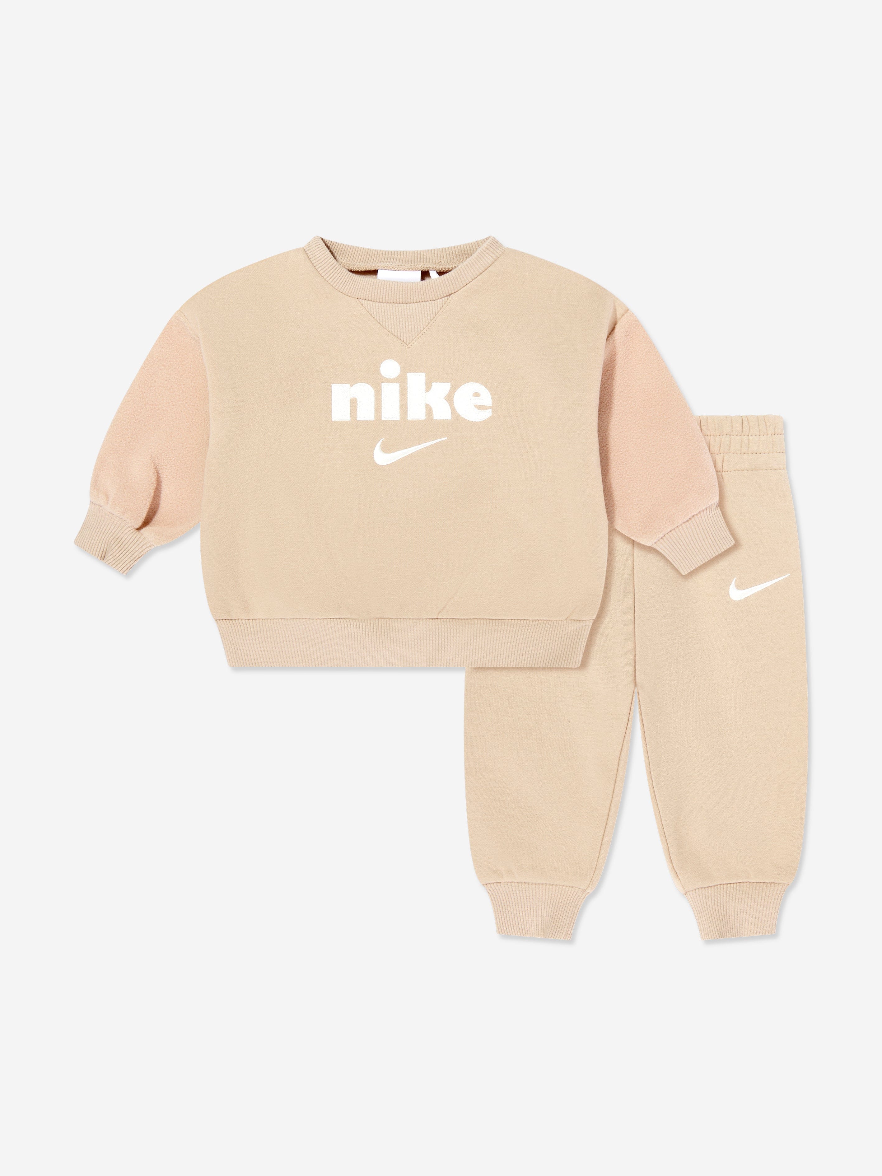 Nike Logo Fleece Tracksuit Beige - various sizes 4-5/5-6/6-7yrs