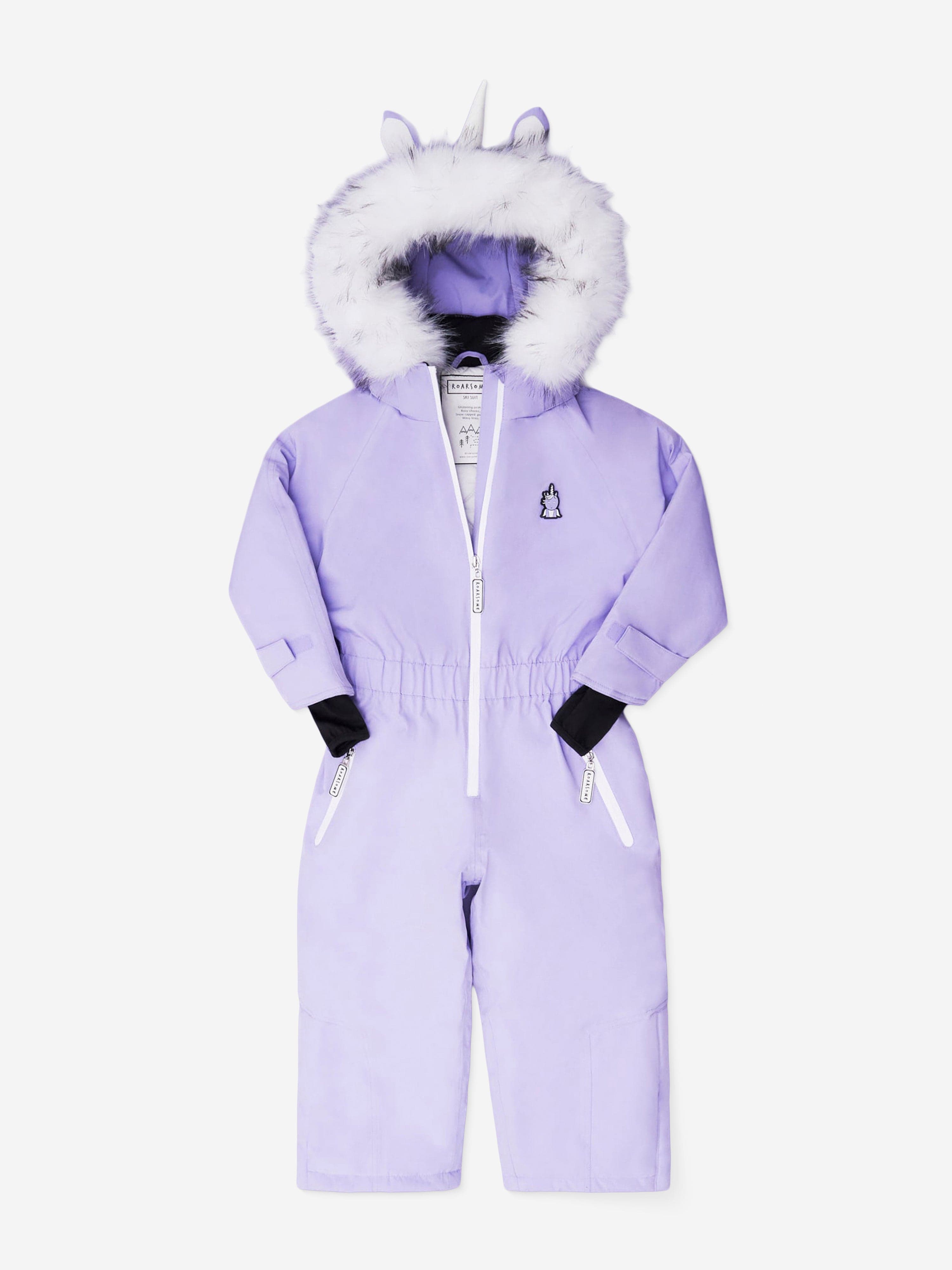 Roarsome Girls Sparkle The Unicorn Puddlesuit in Purple