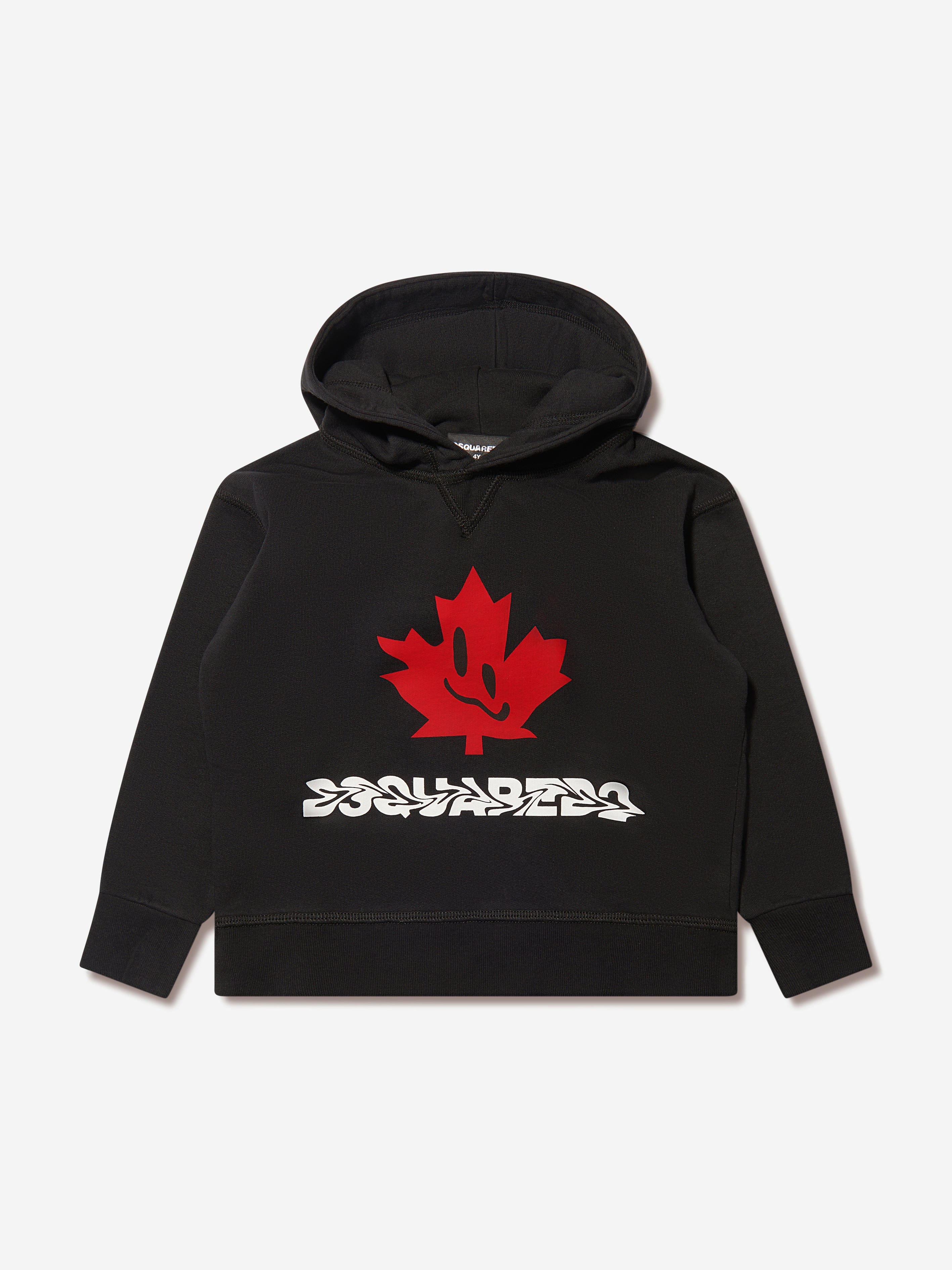 Dsquared2 Kids Kids Slouch Fit Maple Leaf Logo Hoodie | Childsplay Clothing