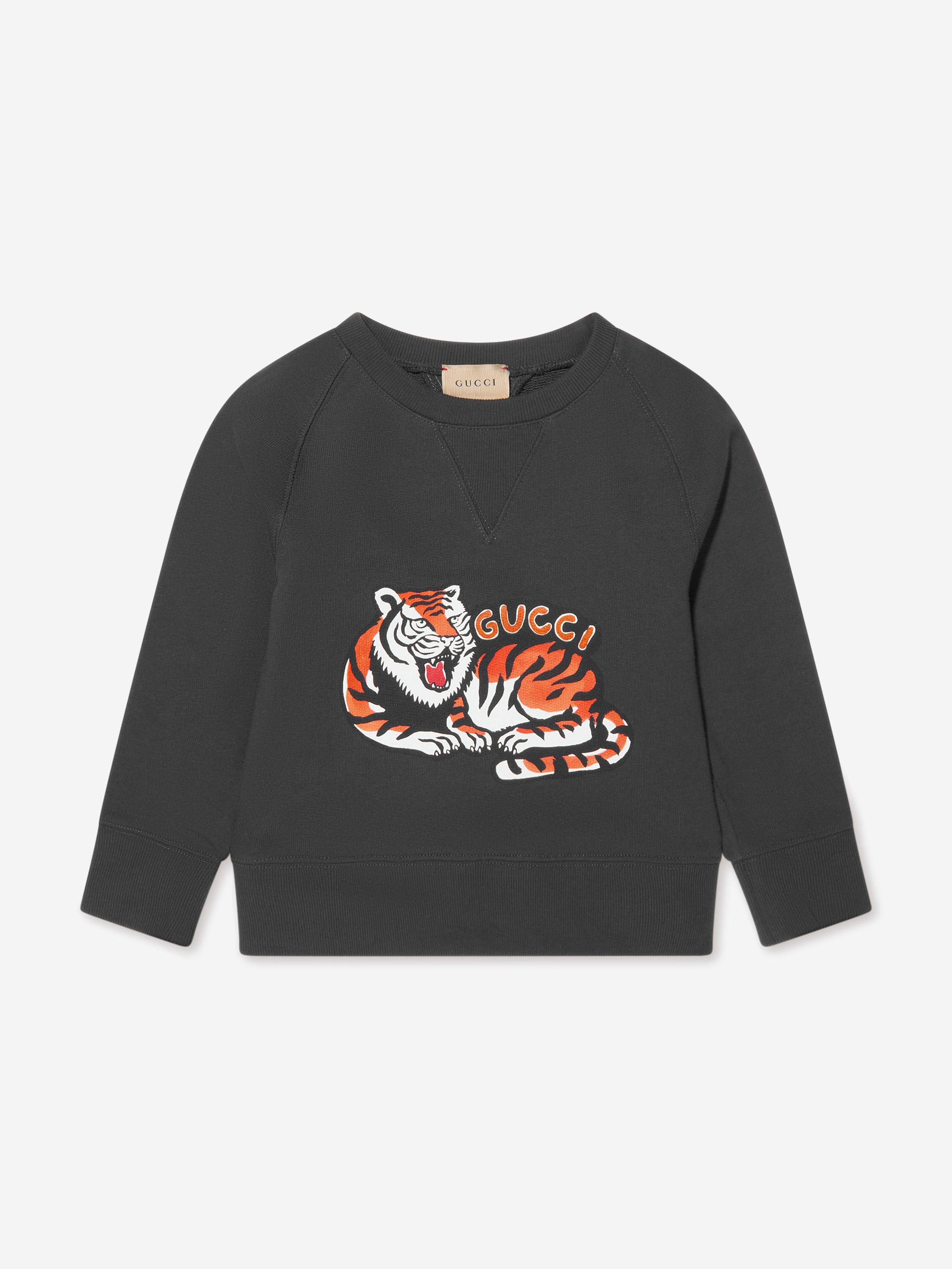 Gucci Kids Kids Tiger Logo Sweatshirt in Grey | Childsplay Clothing