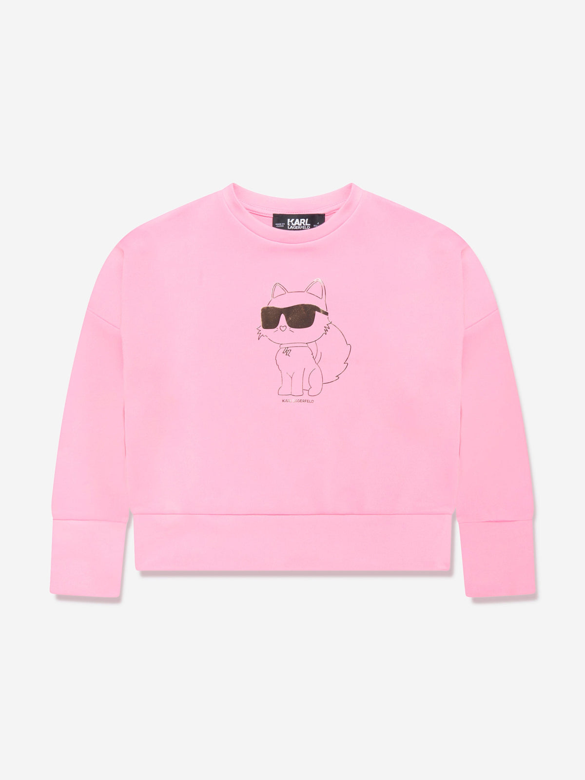 Karl Lagerfeld Girls Choupette Sweatshirt in Pink | Childsplay Clothing
