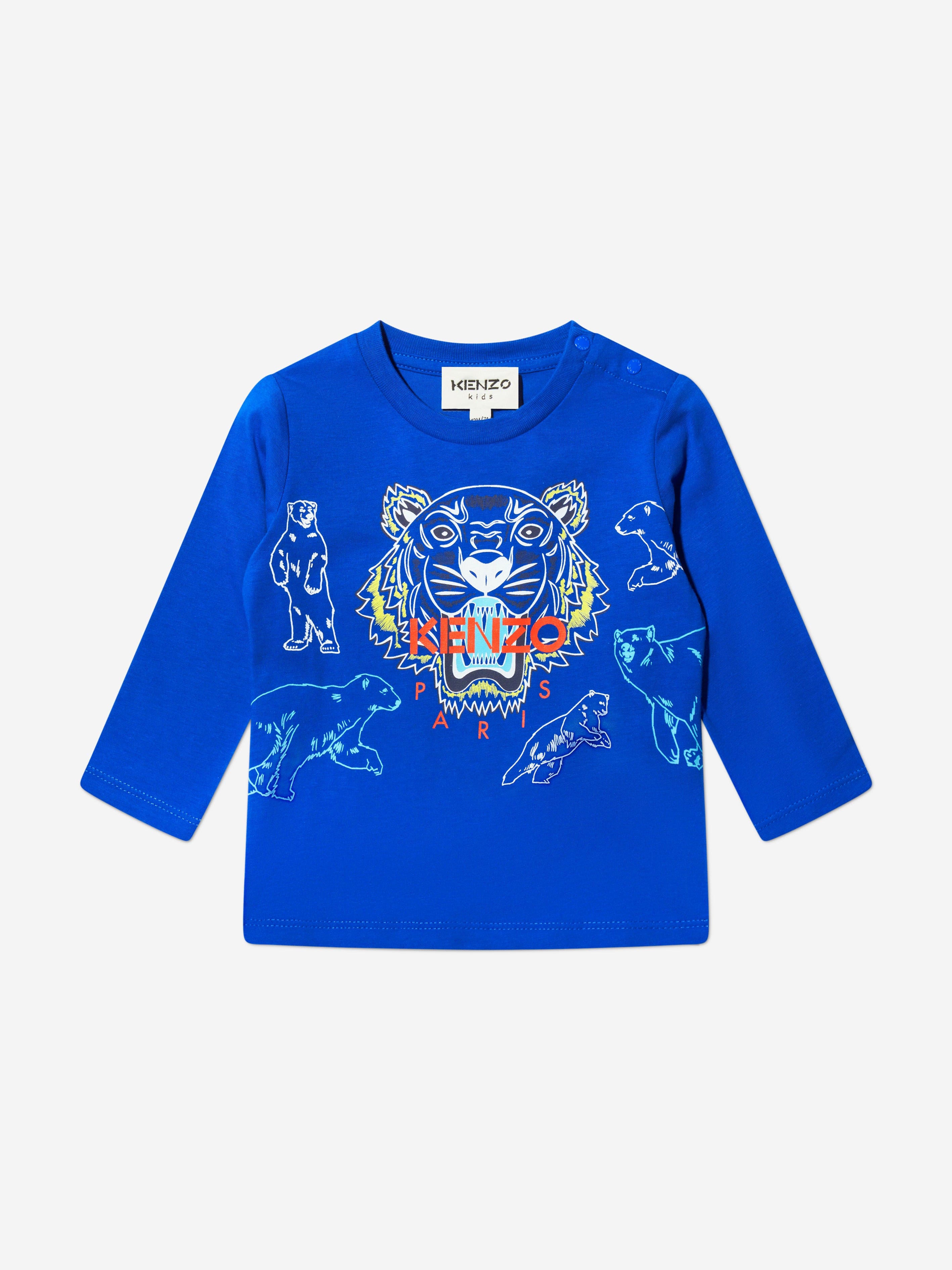 KENZO KIDS Baby Boys Organic Cotton Long Sleeve Tiger TShirt