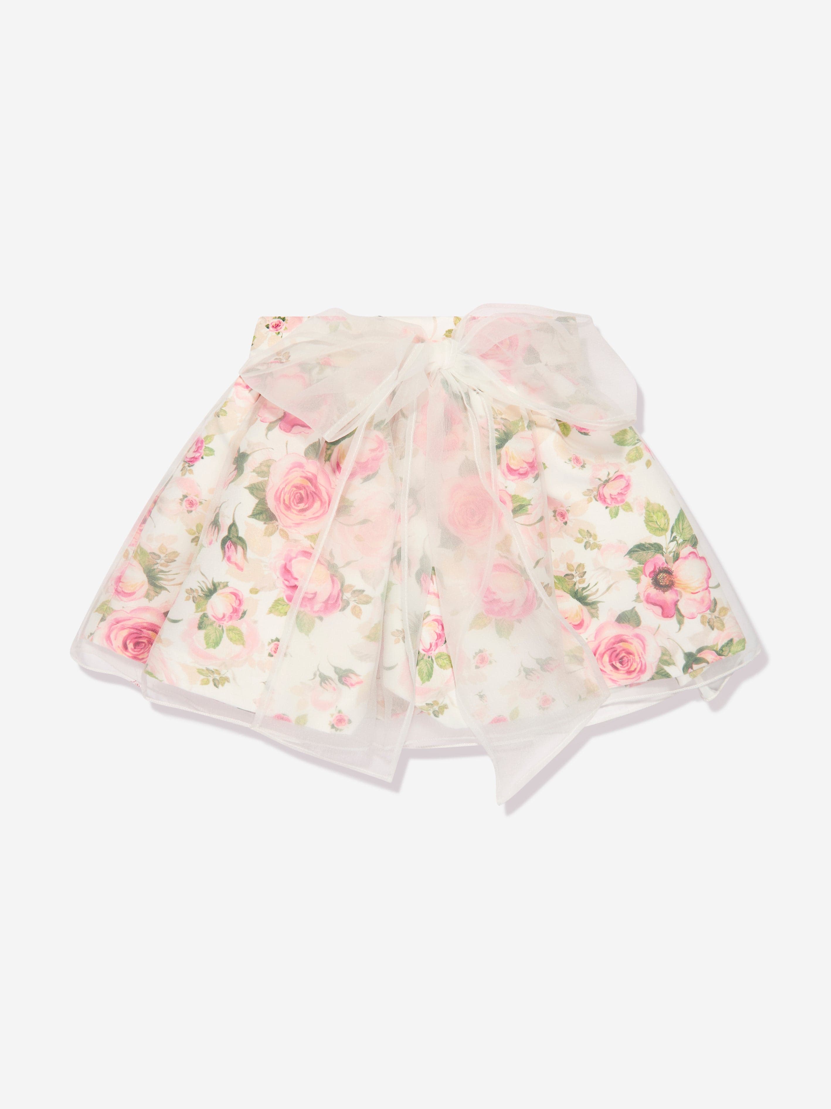 Girls Flower Skirt in White Childsplay Clothing
