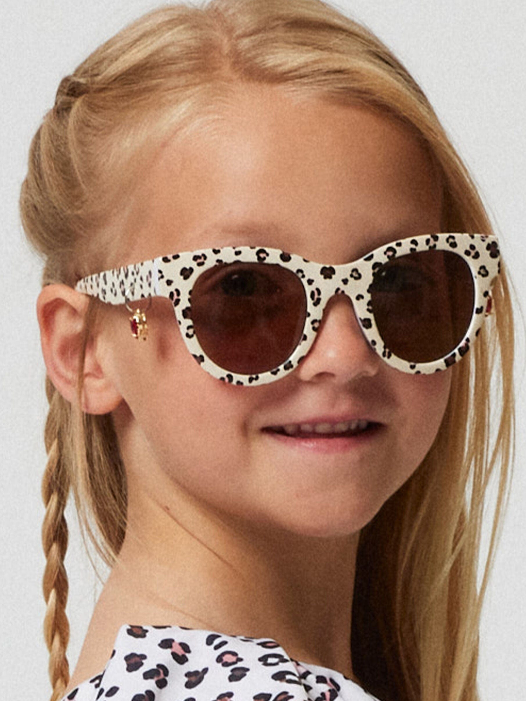 Girls Leopard Sunglasses With Case in Multicolour