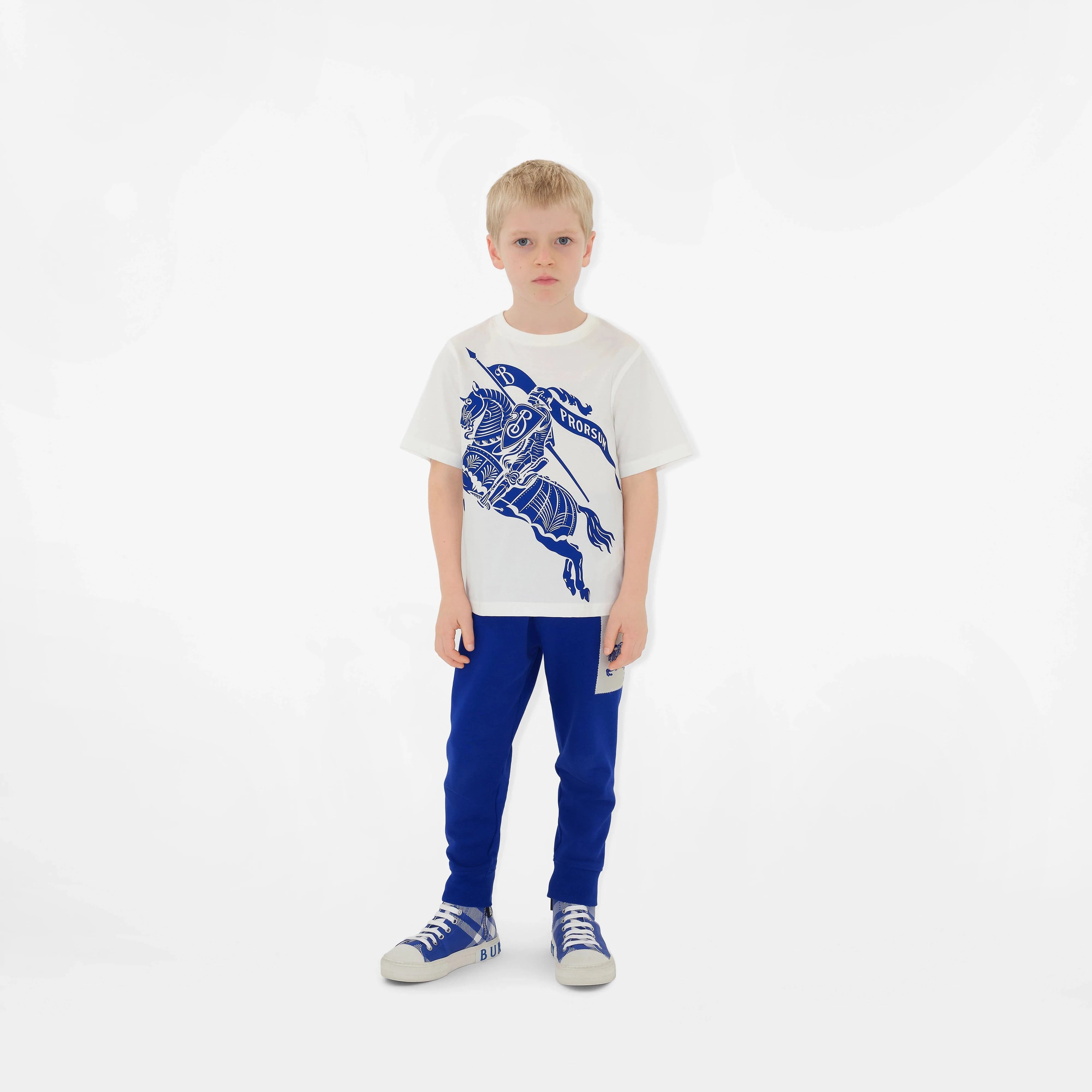 Burberry Kids Cedar Knight T-Shirt in White | Childsplay Clothing UK
