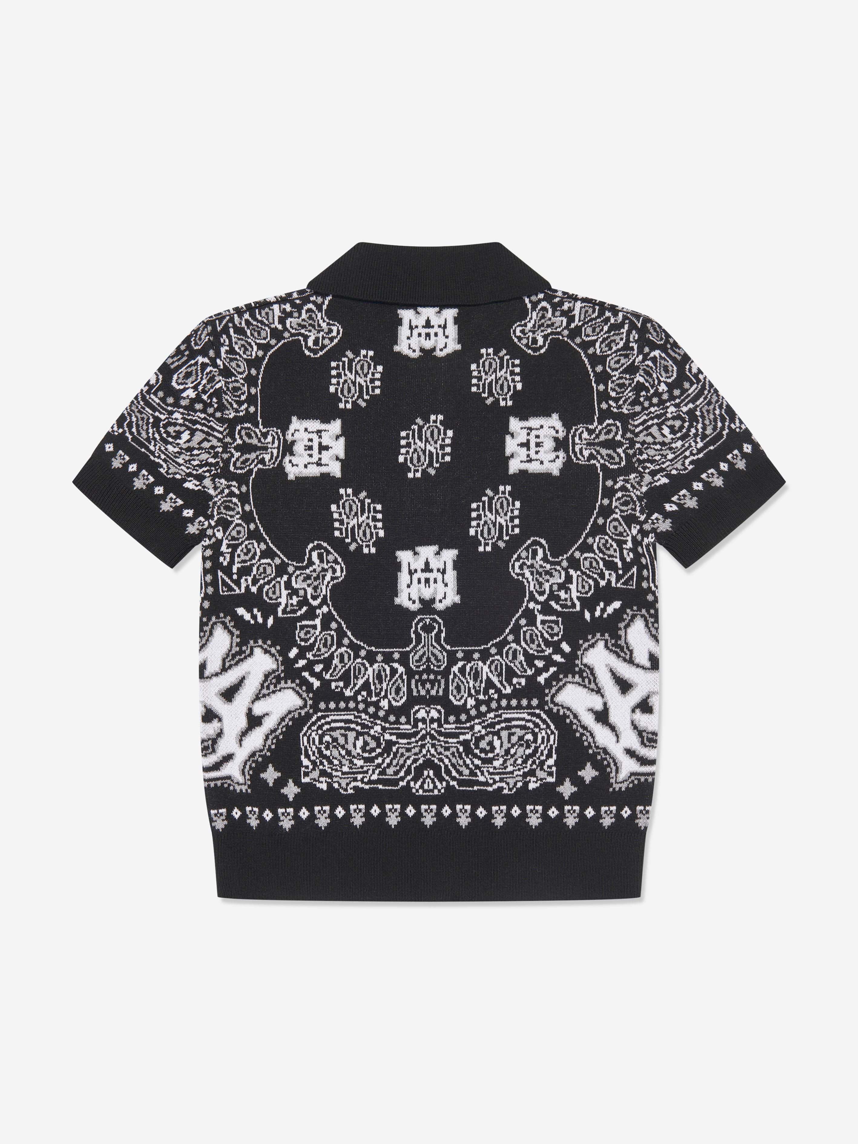 Amiri Boys Bandana Polo Shirt in Black Childsplay Clothing