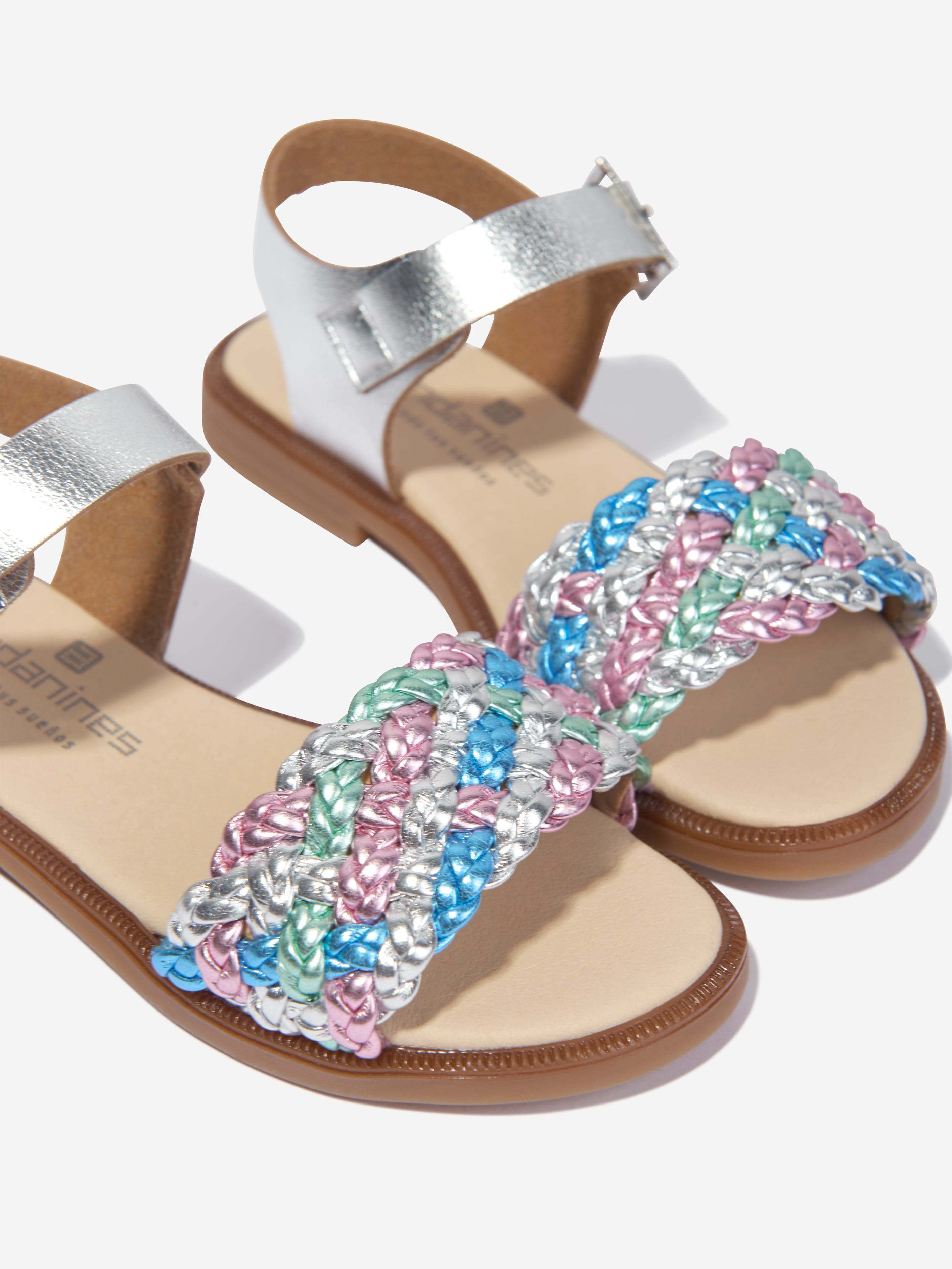 Silver braided best sale sandals