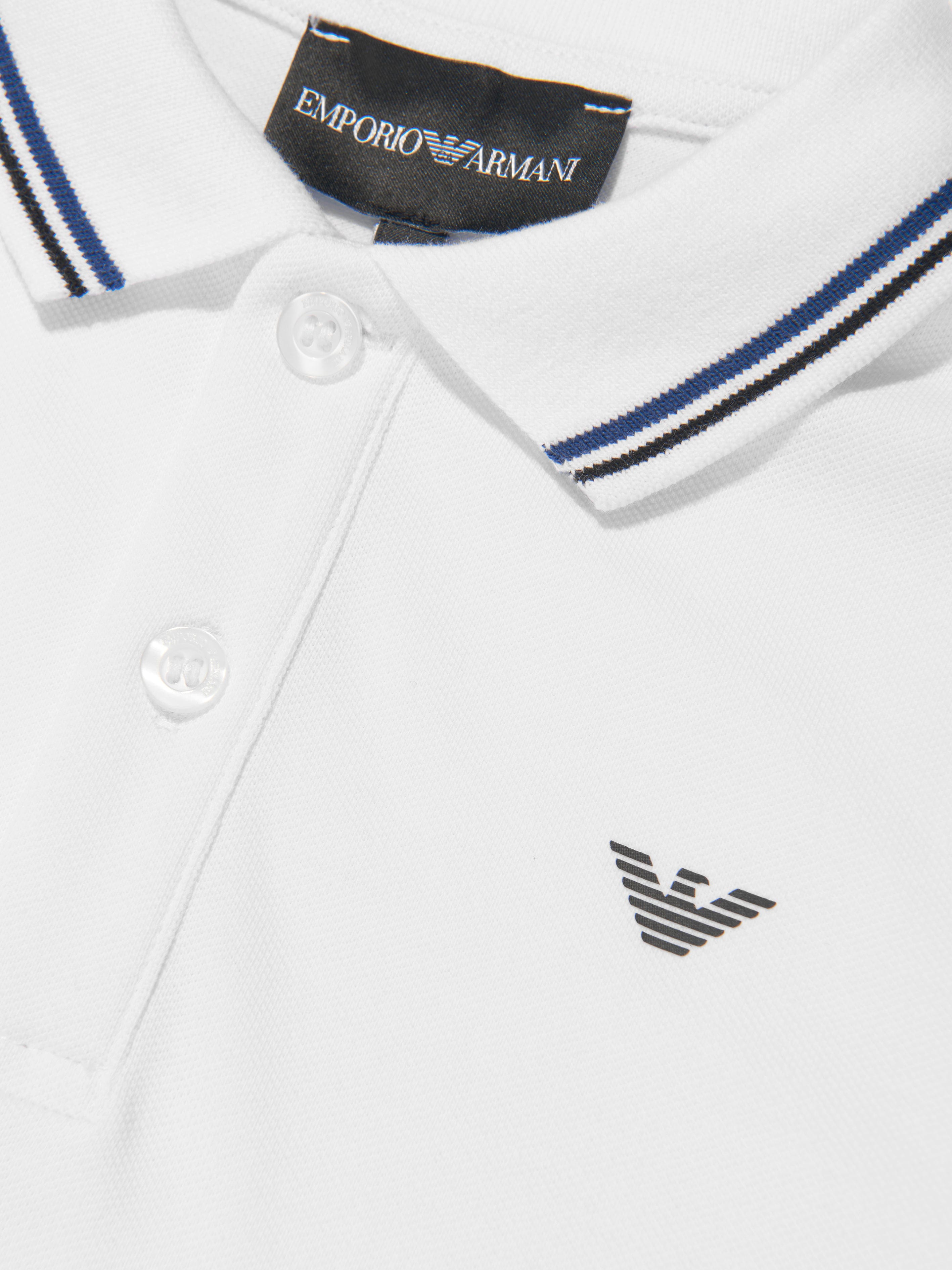 Mens white armani polo shirts hot sale