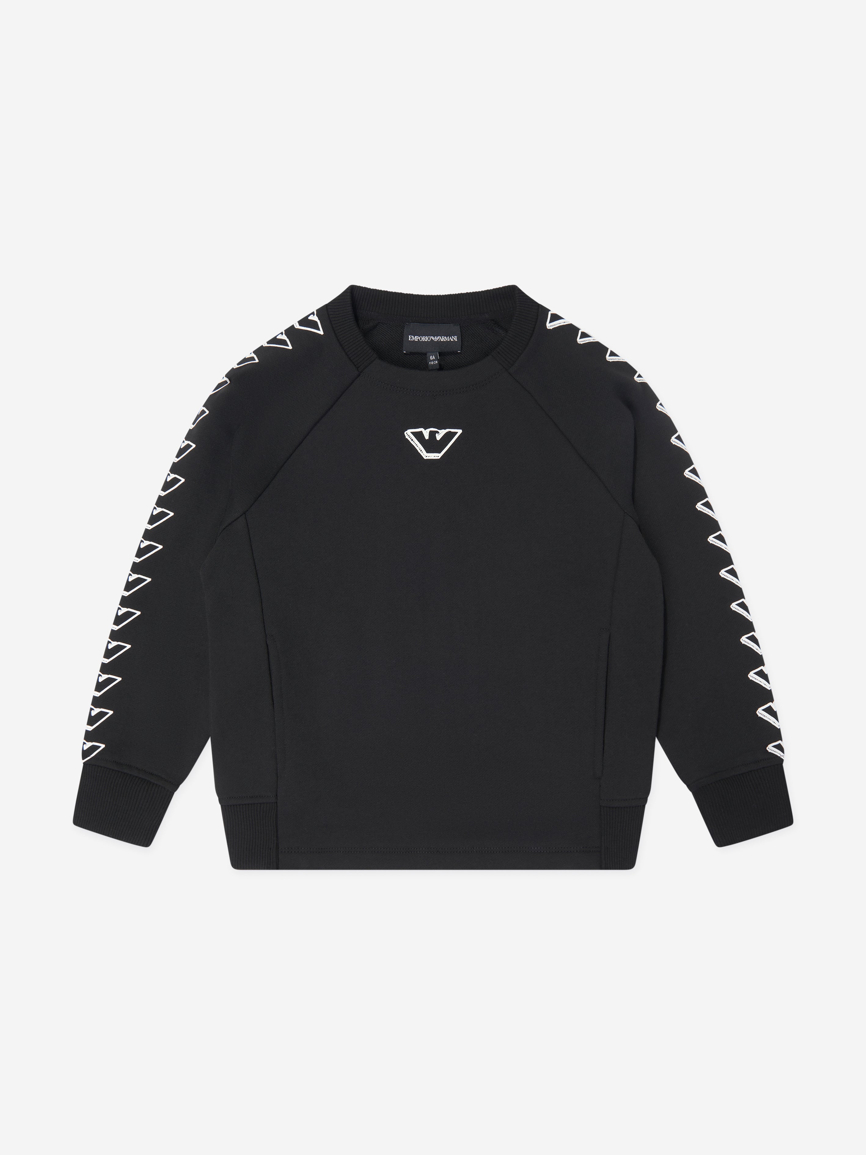 Emporio Armani Boys Logo Sweatshirt in Black Childsplay Clothing