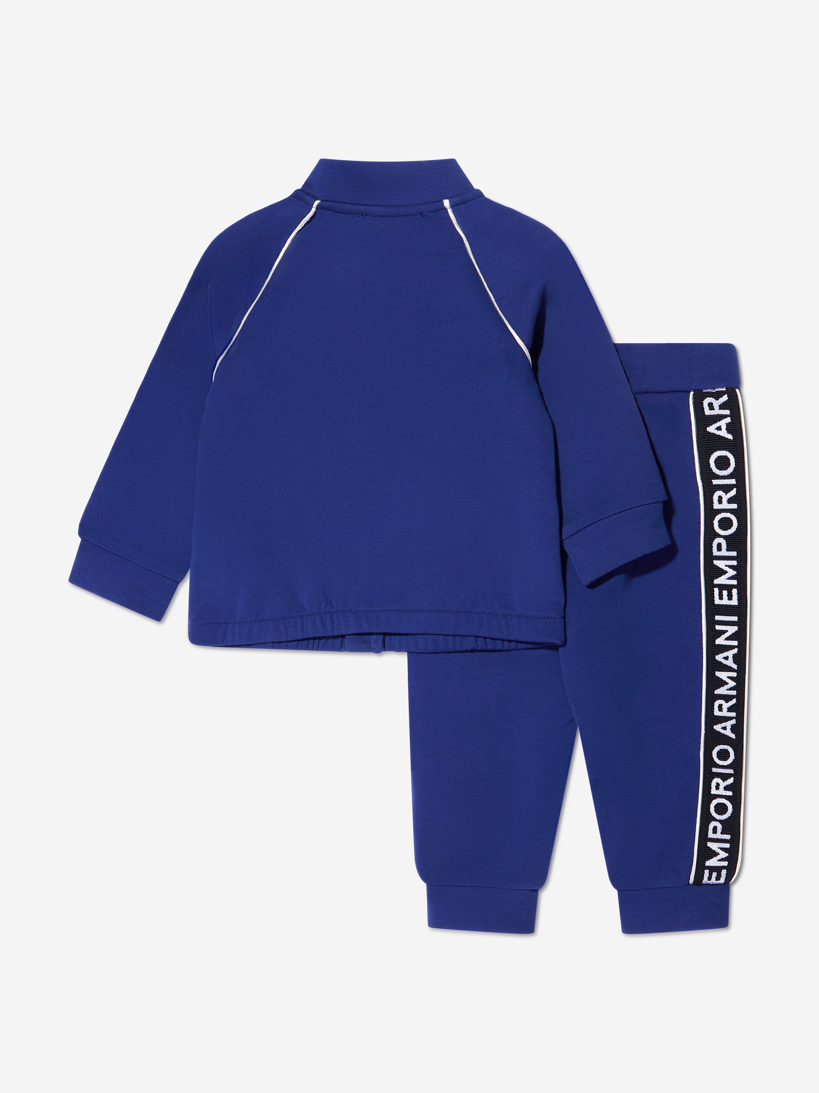 Emporio Armani Baby Boys Logo Tracksuit In Blue Childsplay Clothing
