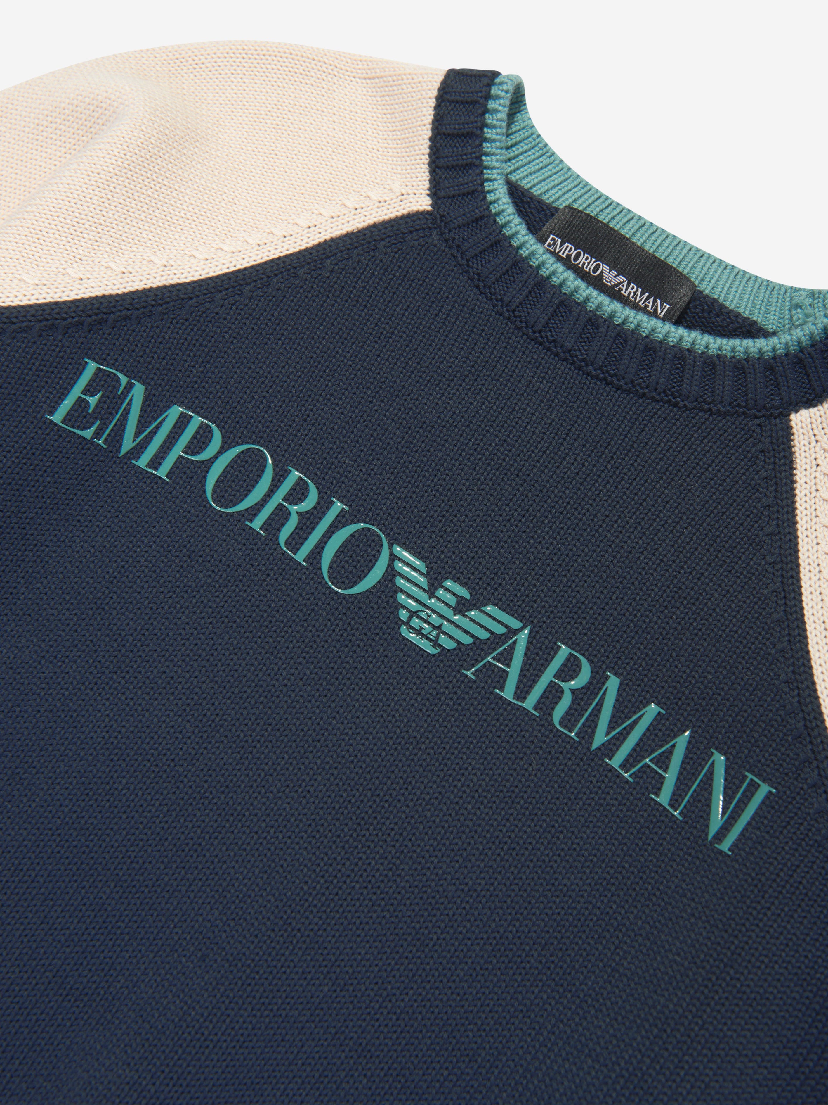 Emporio Armani Emporio Armani Boys Logo Jumper in Navy Childsplay Clothing