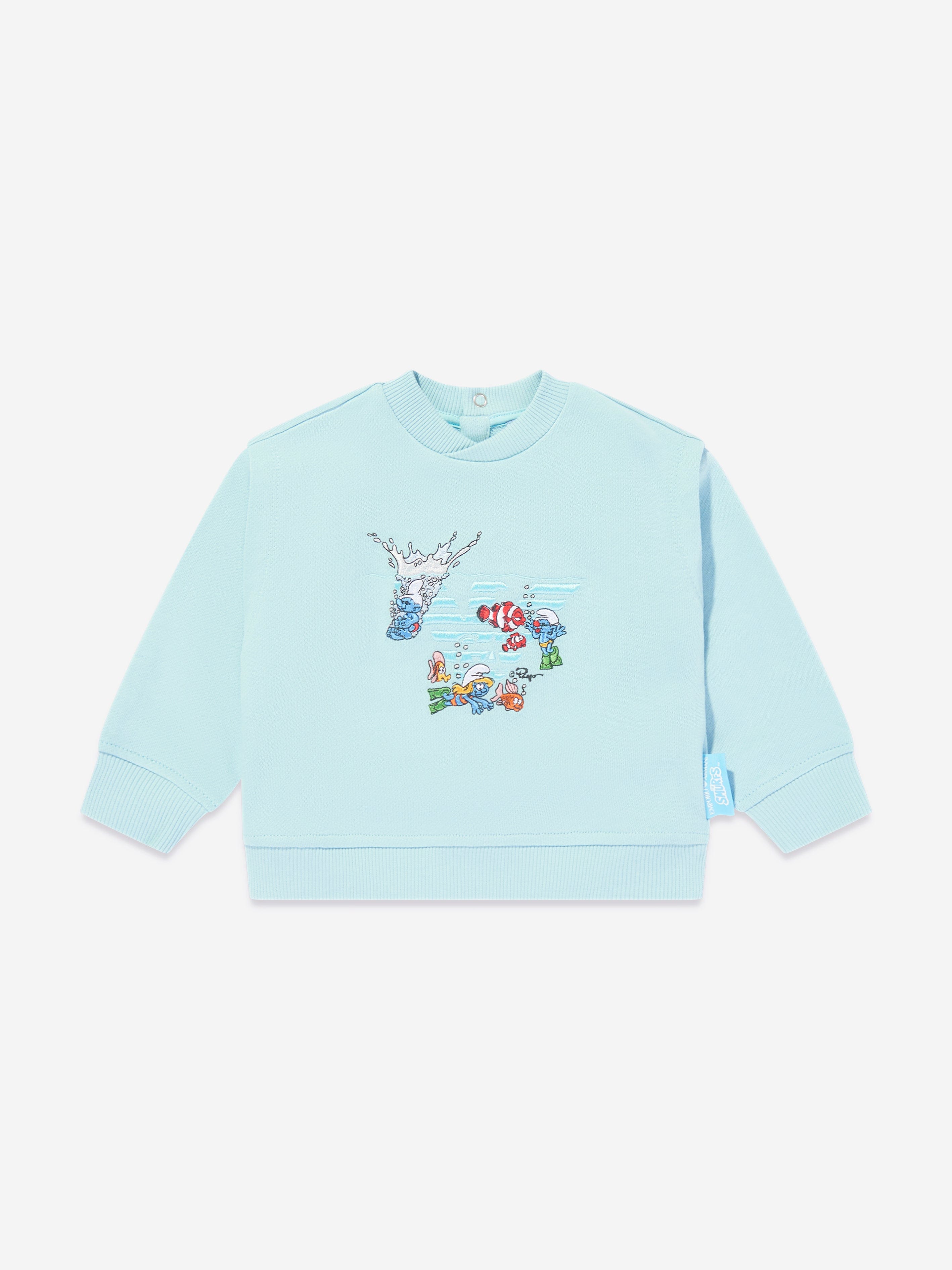 Emporio Armani Baby Boys Smurf Sweatshirt in Blue | Childsplay 