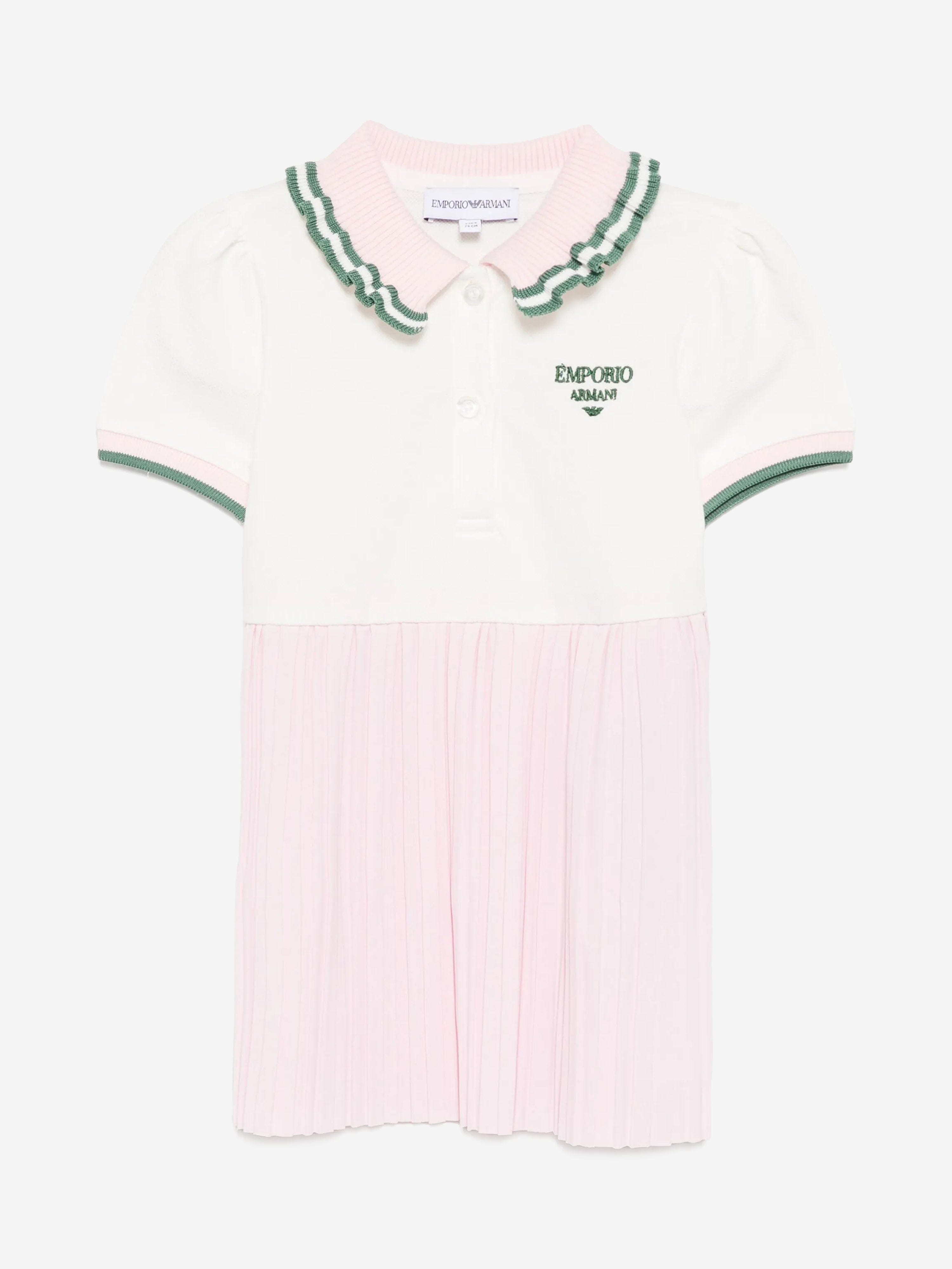strapless open back dress Ralph Lauren Girls Pleated Polo Dress in White