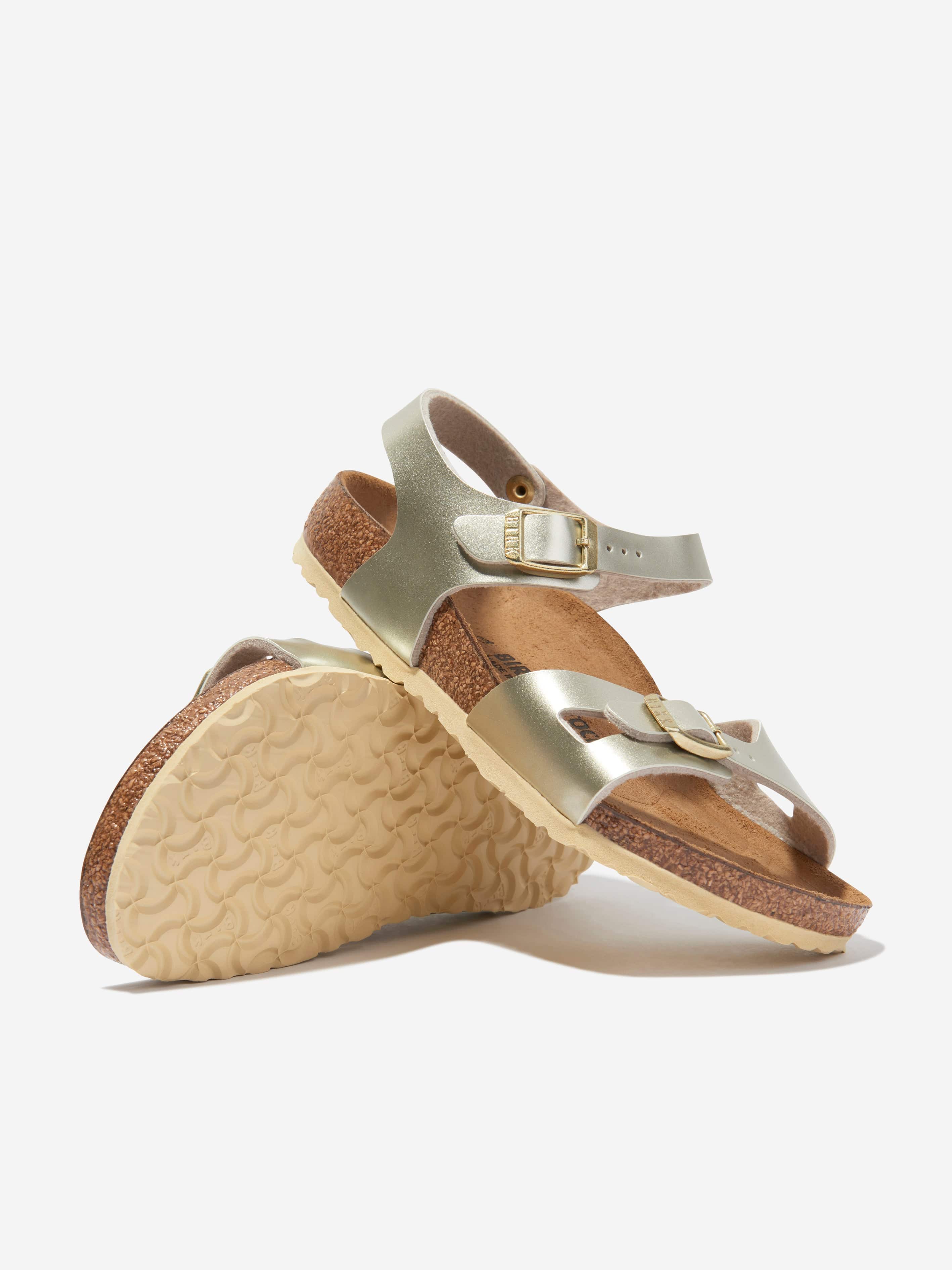 BIRKENSTOCK Girls Rio Classic Metallic Sandals in Gold Childsplay Clothing