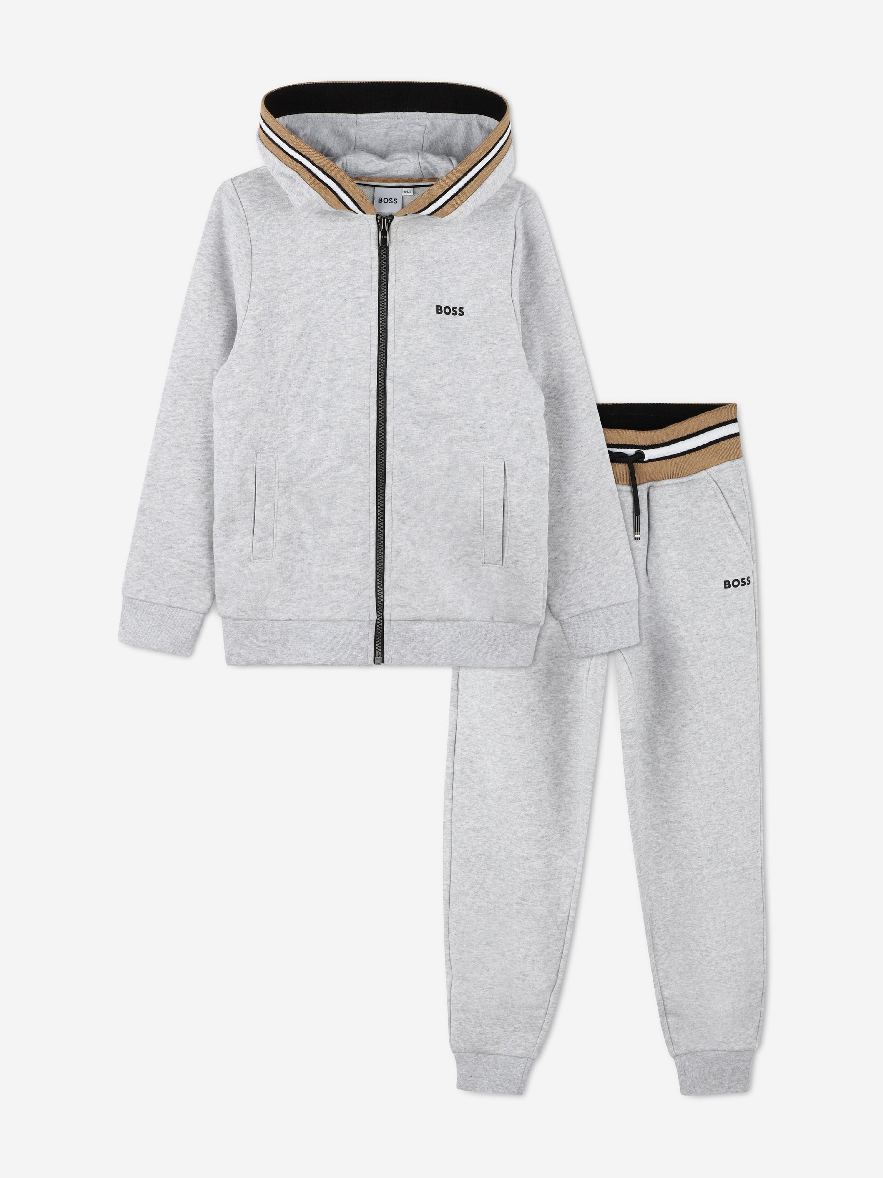 Boss tracksuit grey deals