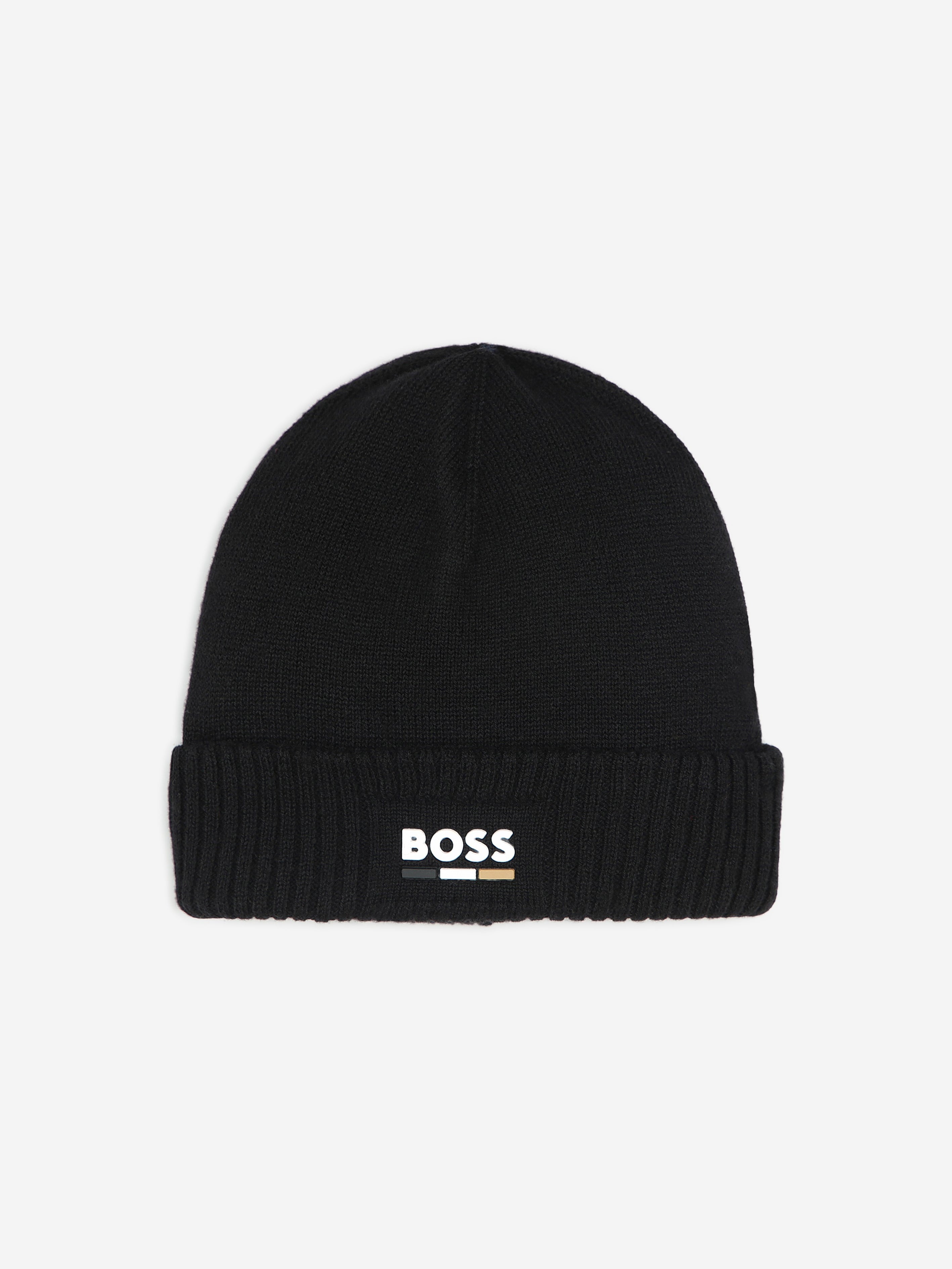BOSS Boys Knitted Beanie Hat in Black Childsplay Clothing