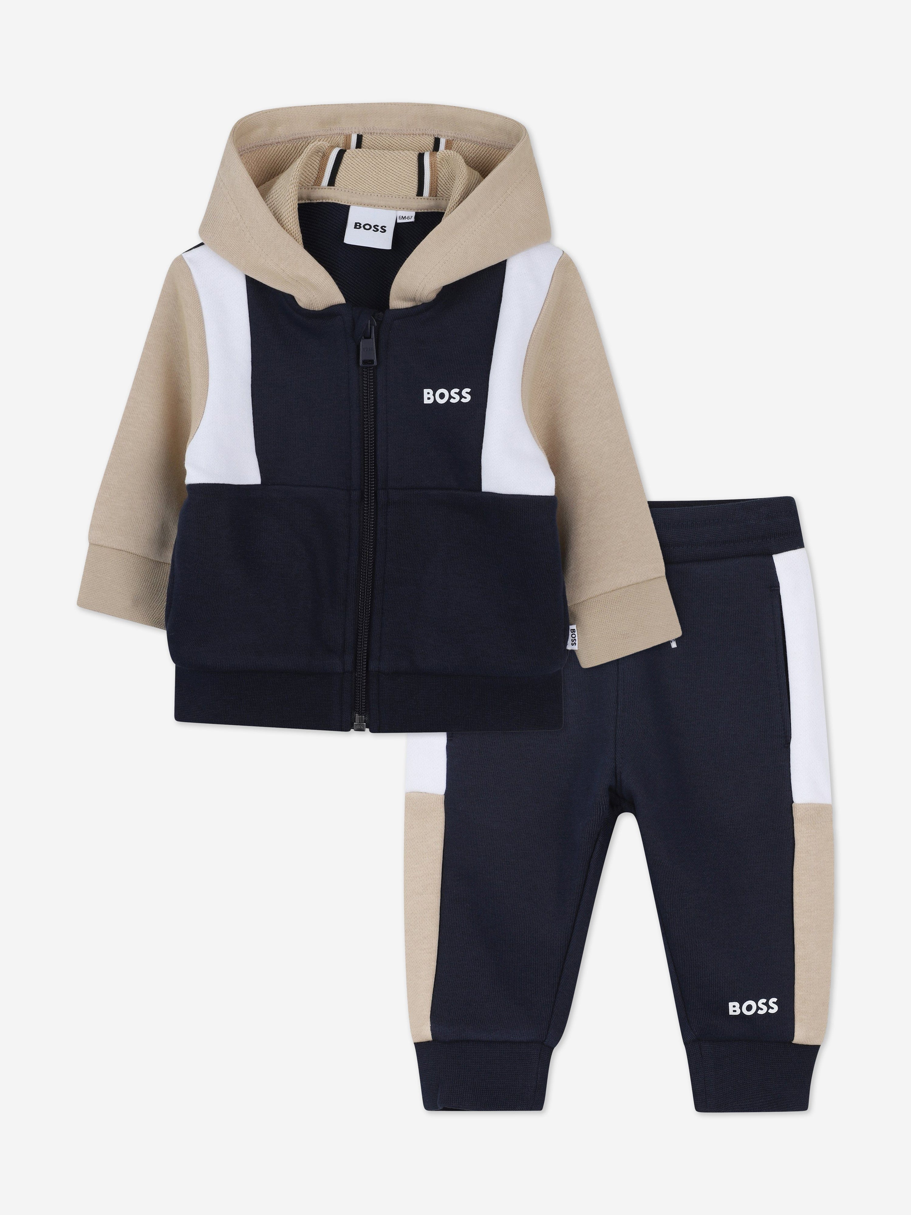 BOSS BOSS Baby Boys Colourblock Tracksuit in Navy Childsplay