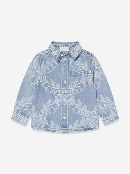 Baby Boys Owen Crest Shirt in Blue