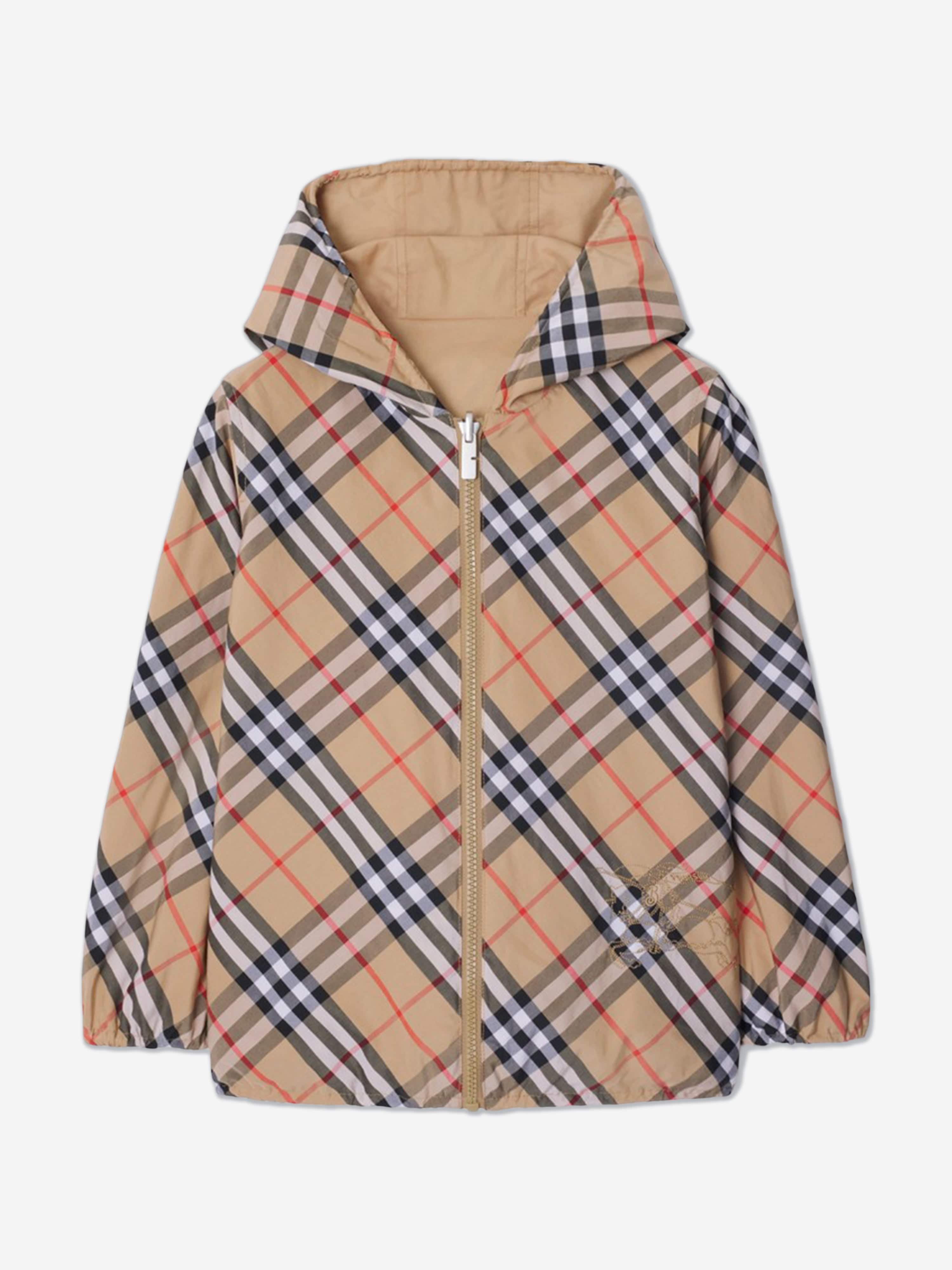Burberry Kids Reversible Check Rufus Jacket in Beige | Childsplay
