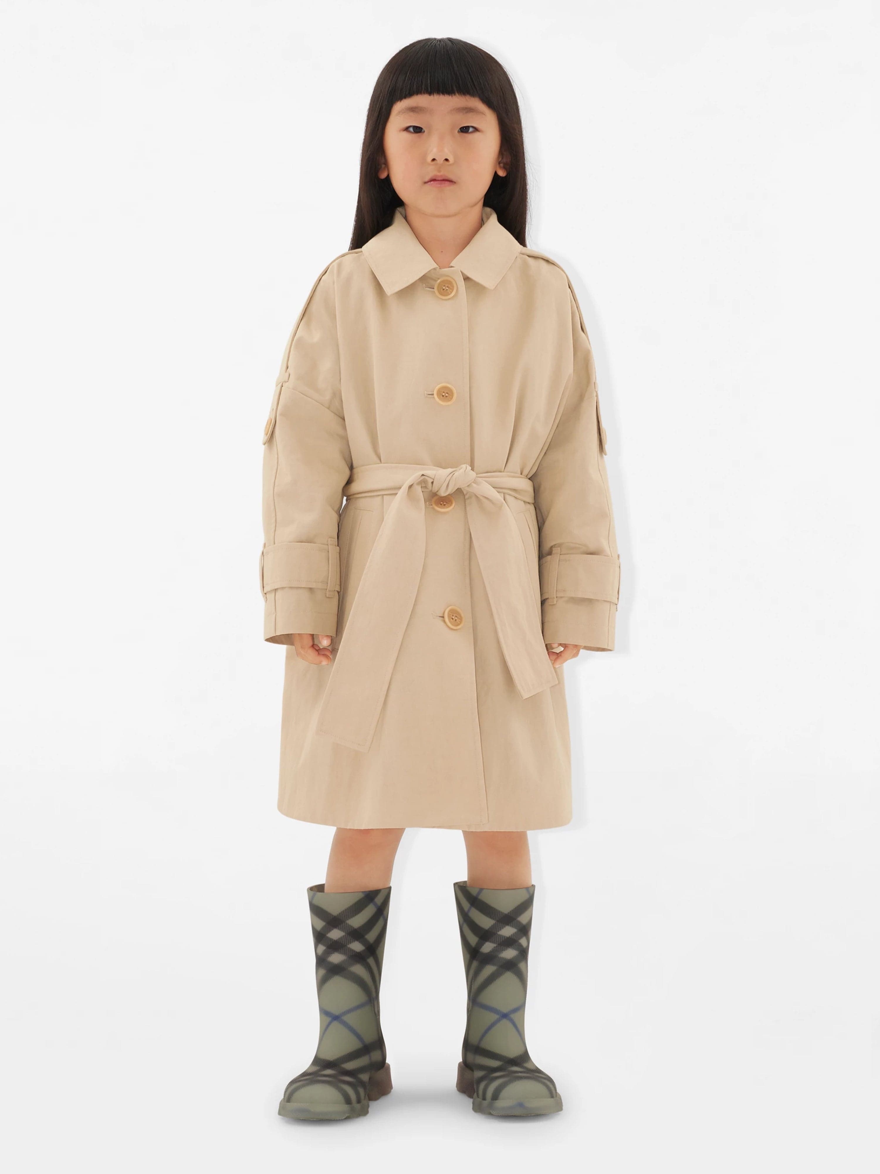 Beige Trench Baby Burberry Mac BURBERRY Baby Girls Trench Coat 12