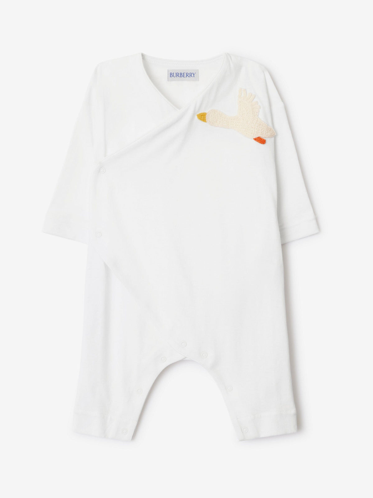 Burberry Baby Rizzo Duck Babygrow in White | Childsplay Clothing UK