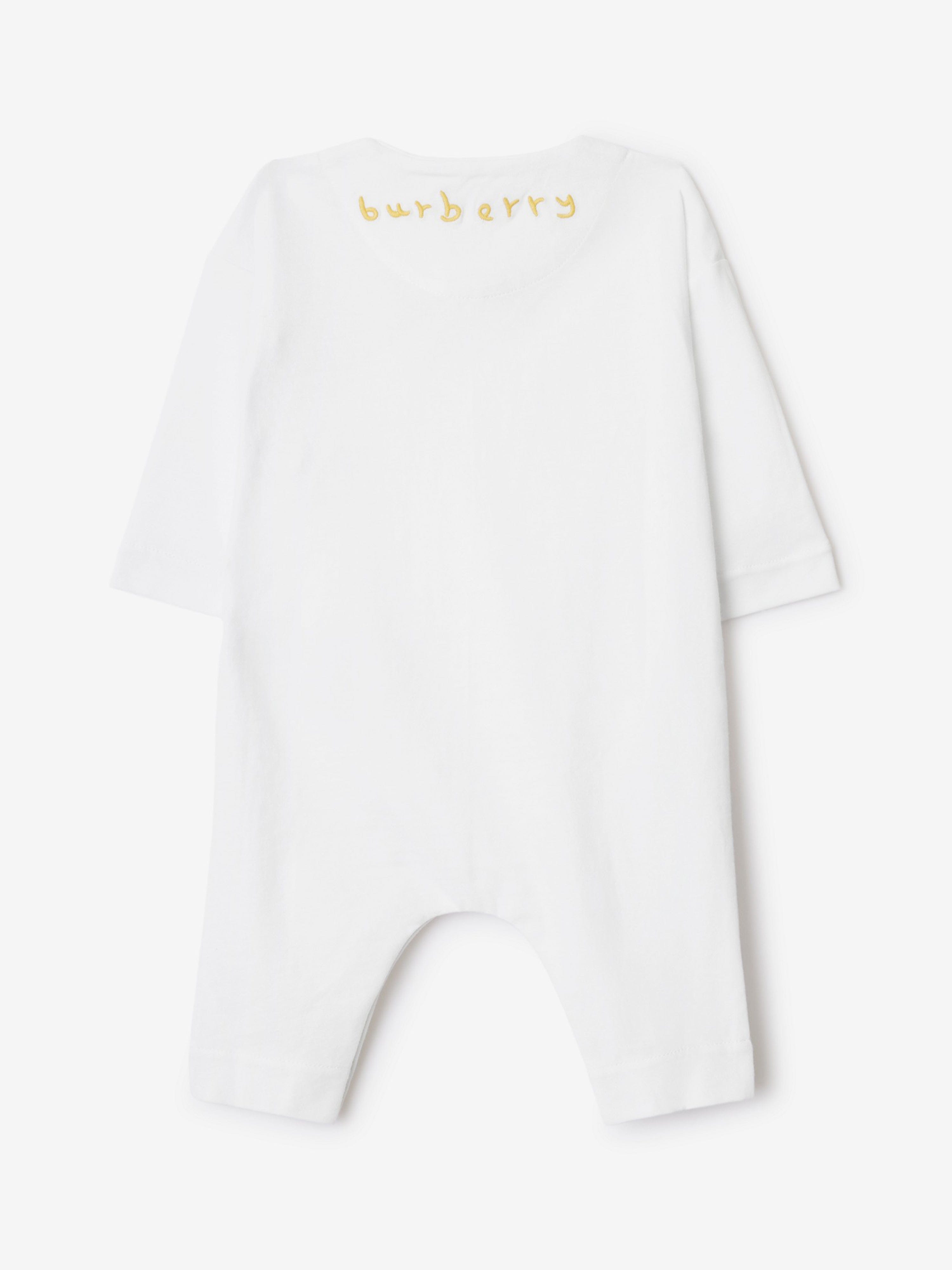 Burberry Baby Rizzo Duck Babygrow in White Childsplay Clothing