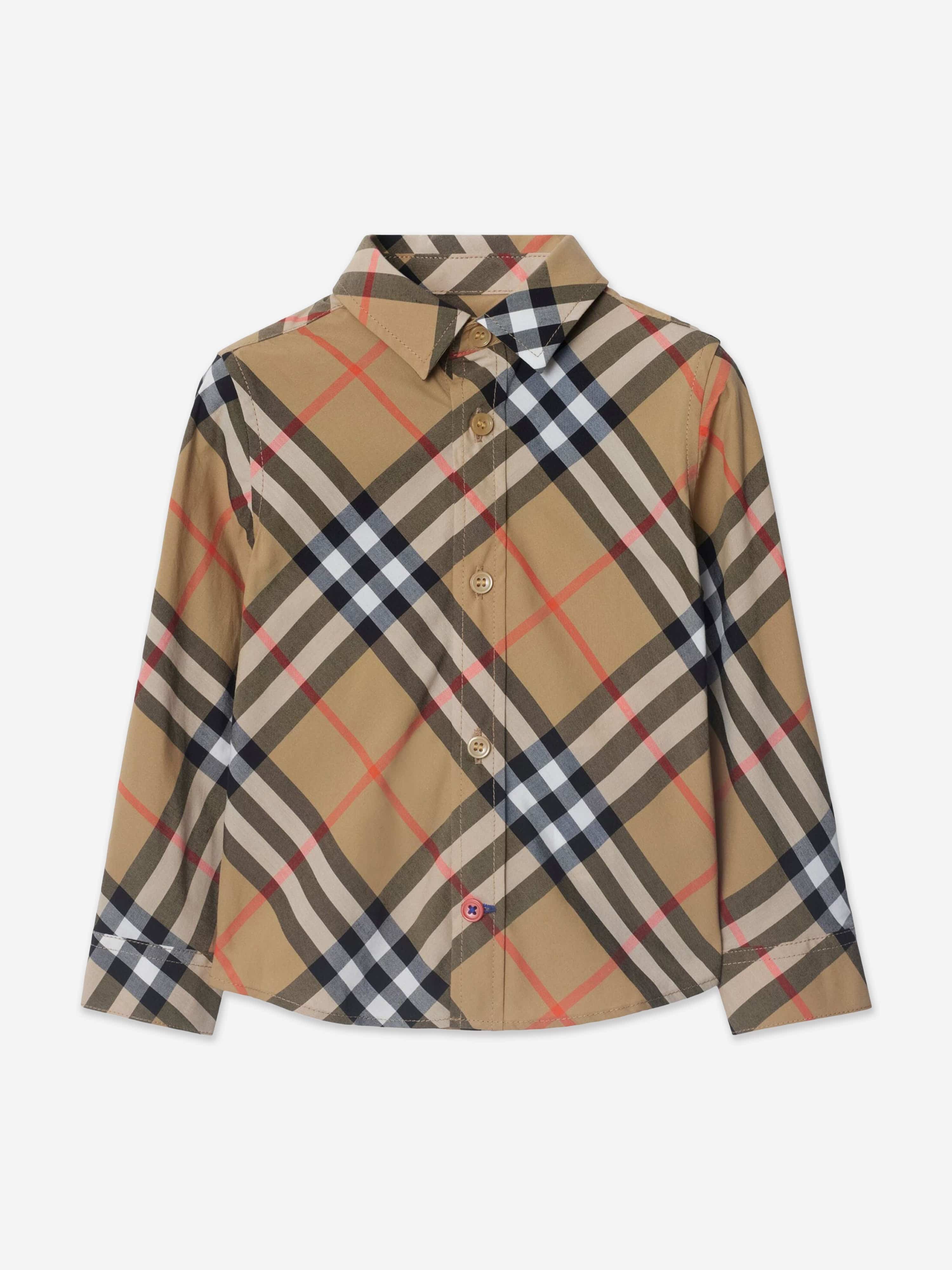 Burberry Kids Burberry Baby Boys Owen Long Sleeve Check Shirt in