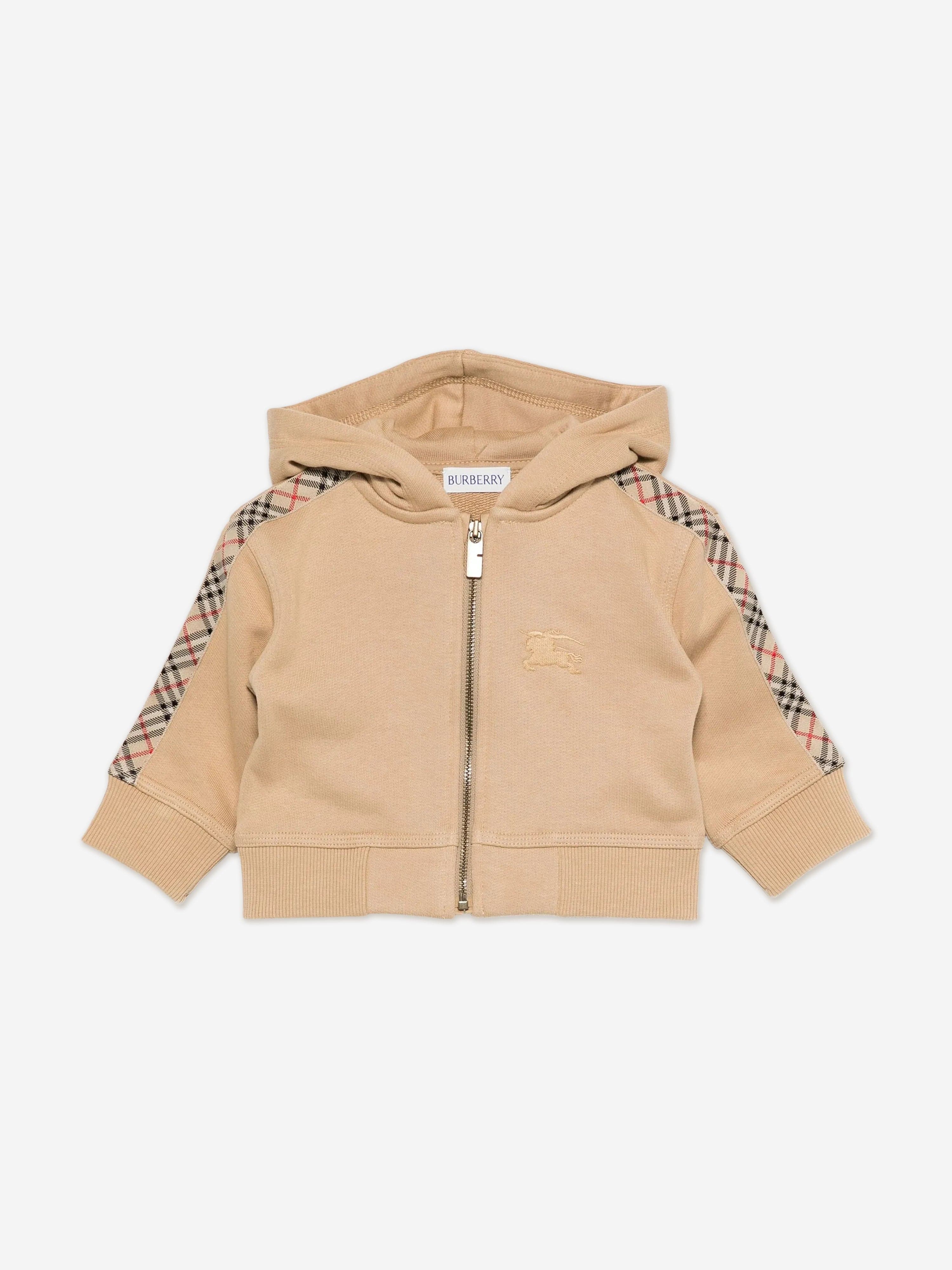 Burberry Kids Burberry Baby Boys Mini Clyde Check Tape Zip Up Top