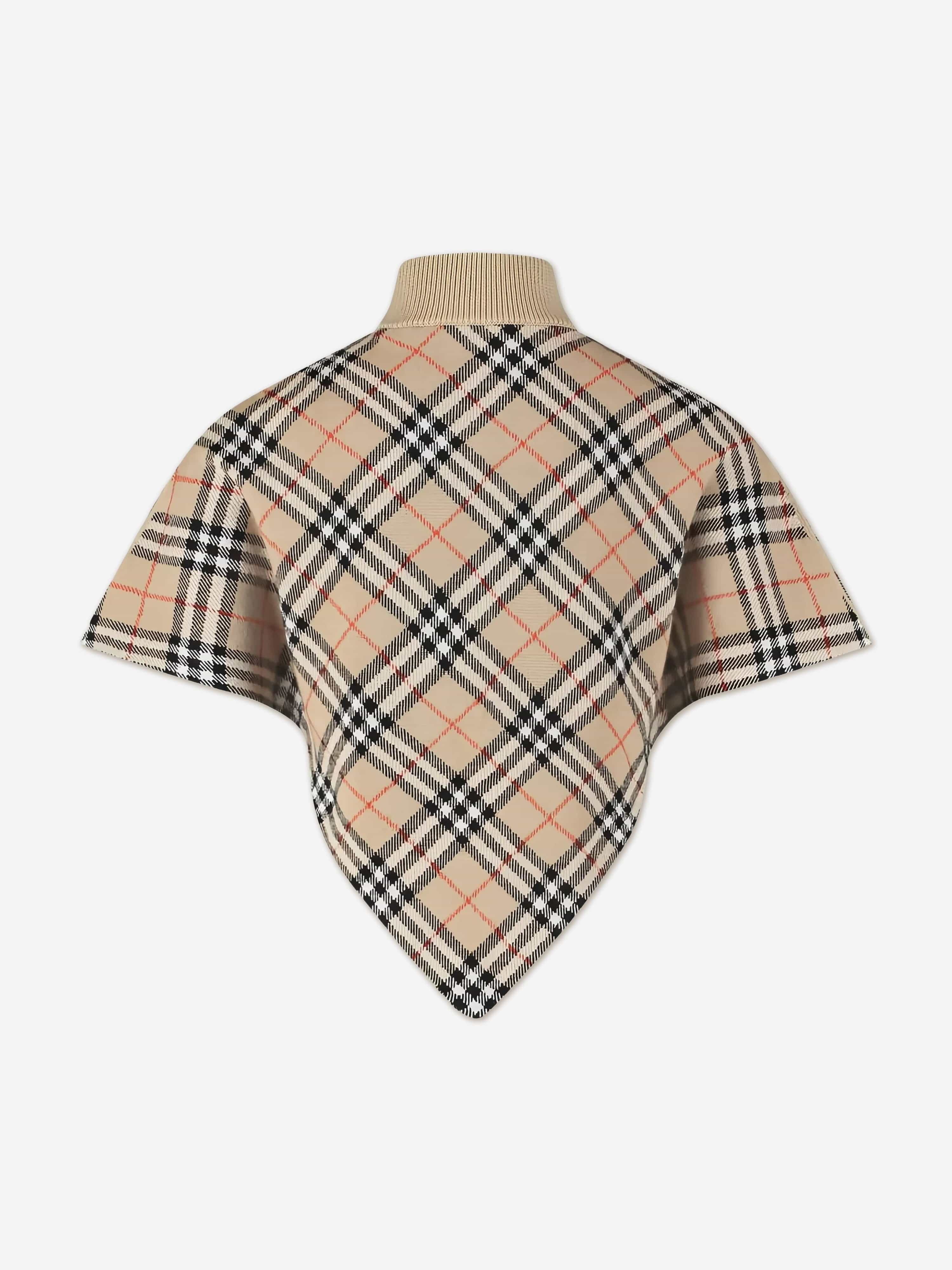 Burberry Kids Burberry Girls Lette Check Cape in Beige