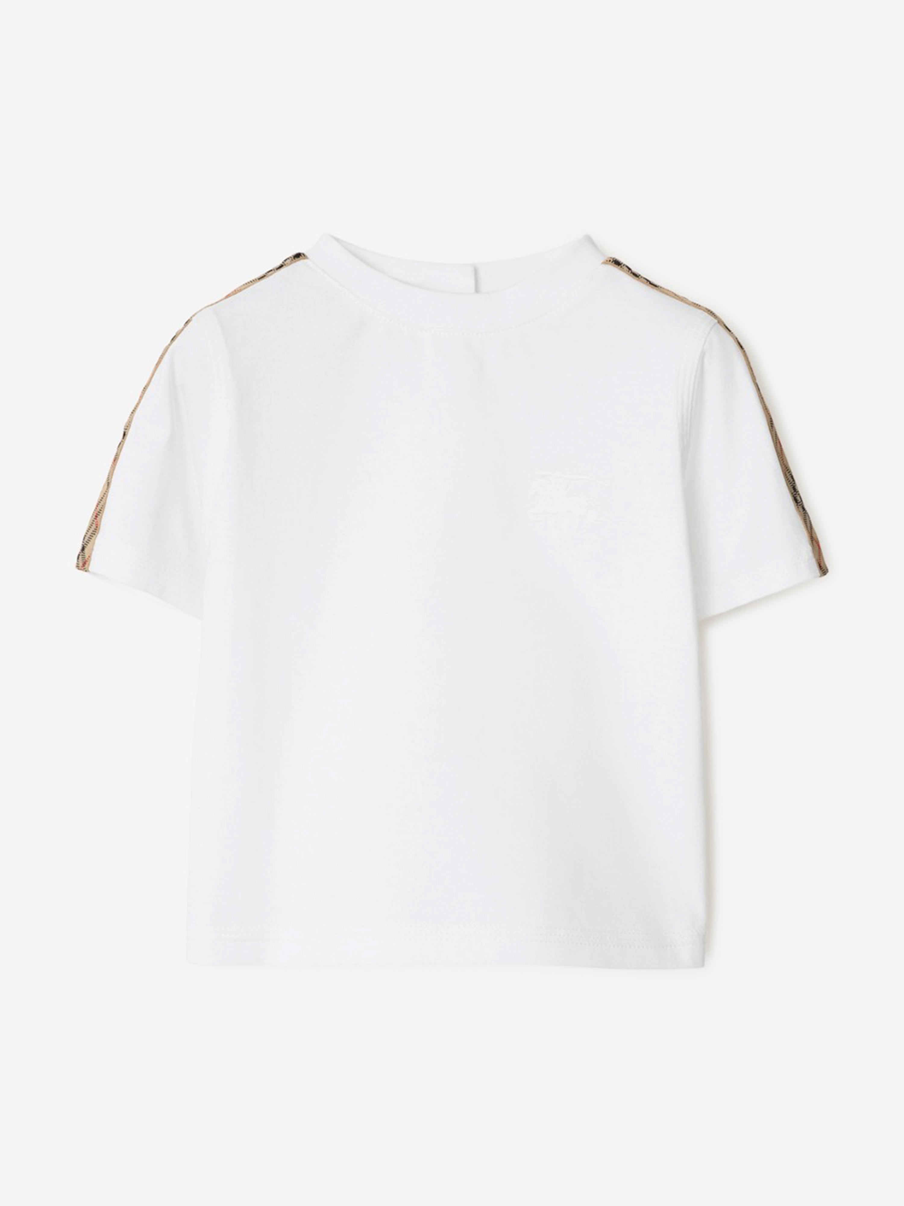 Burberry Baby Girls Cedar Check Tape T-Shirt in White | Childsplay