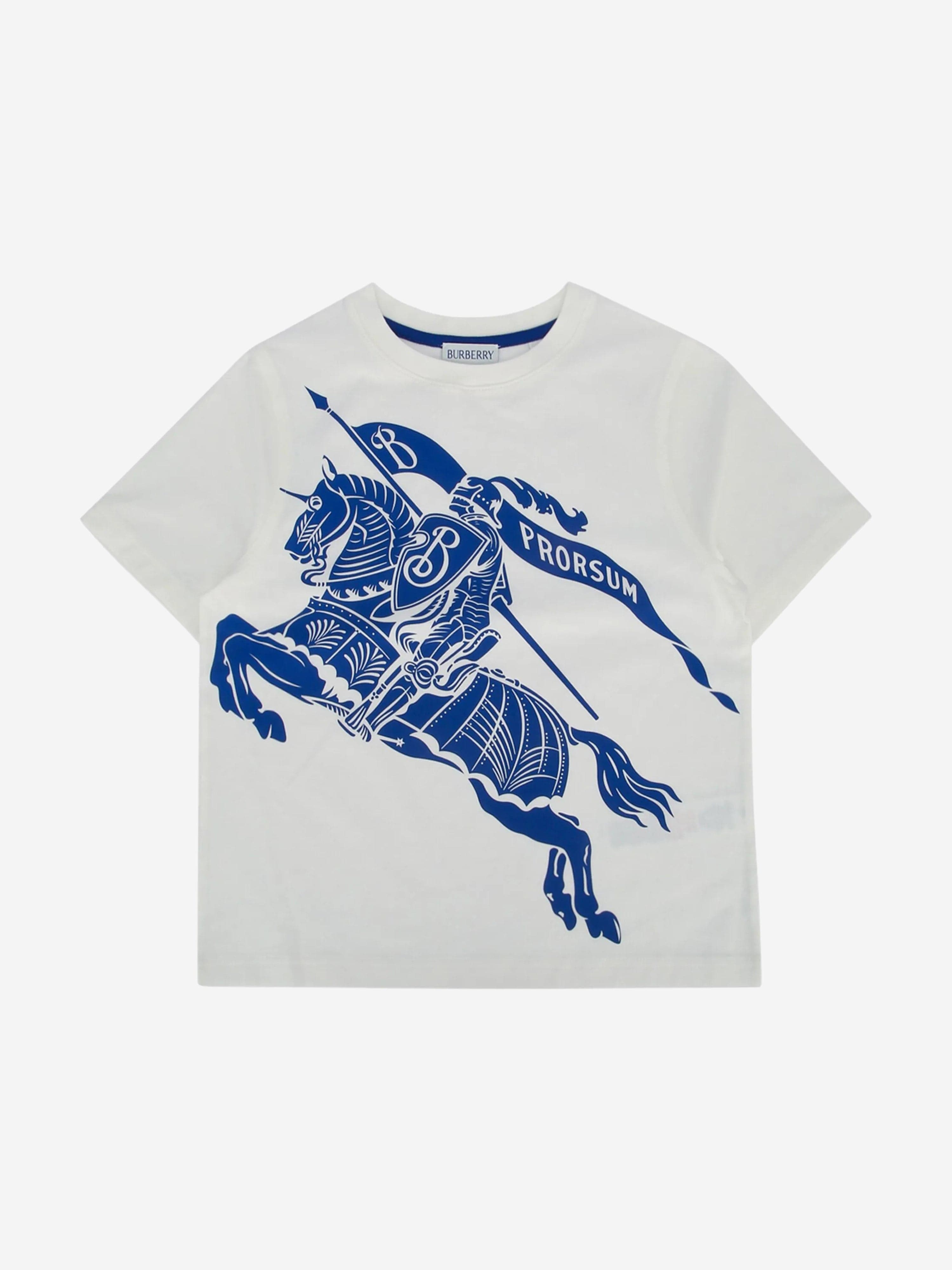 Burberry Kids Cedar Knight T-Shirt in White | Childsplay Clothing UK