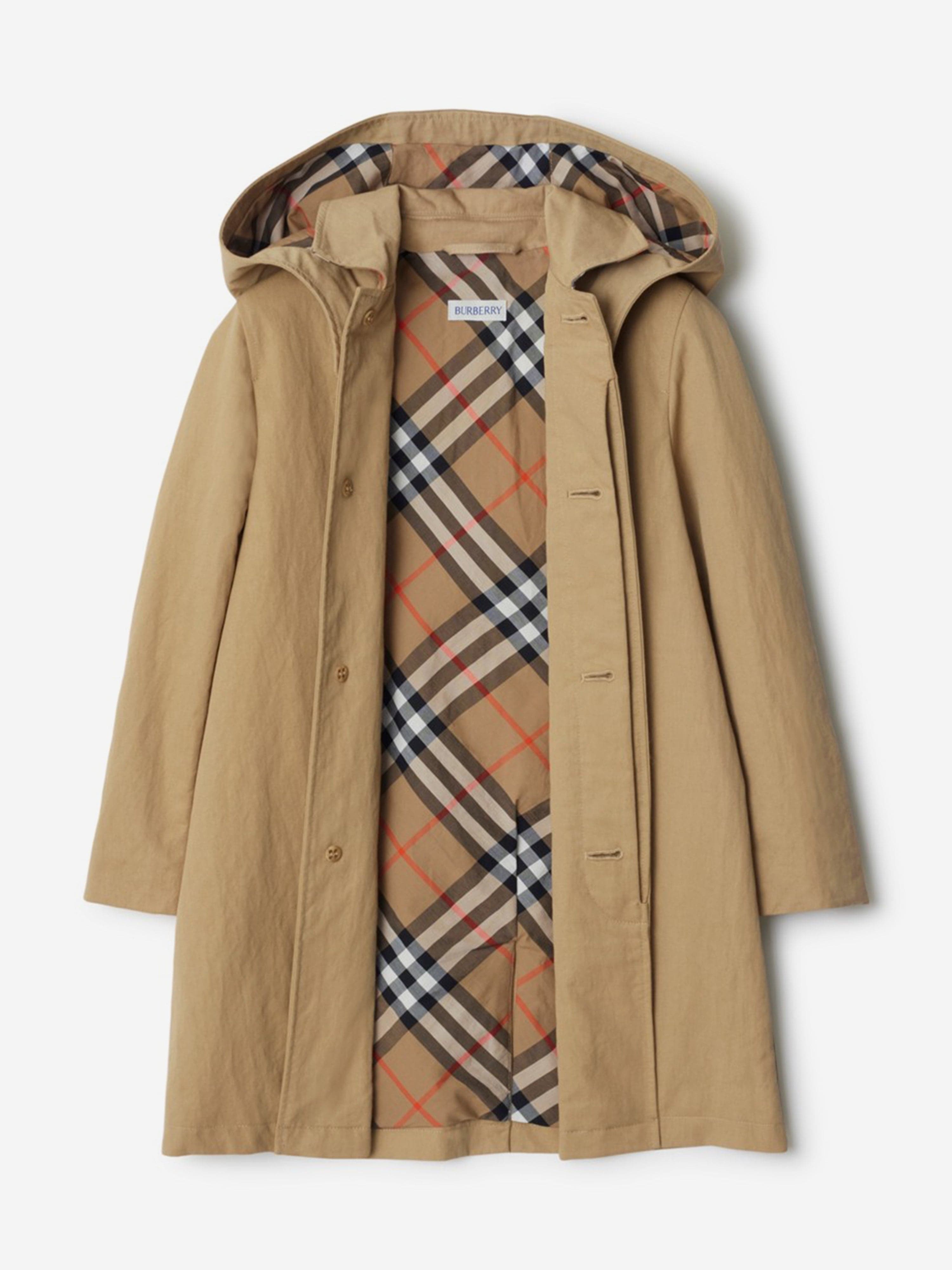 Burberry Kids Burberry Boys Hadley Trench Coat in Beige