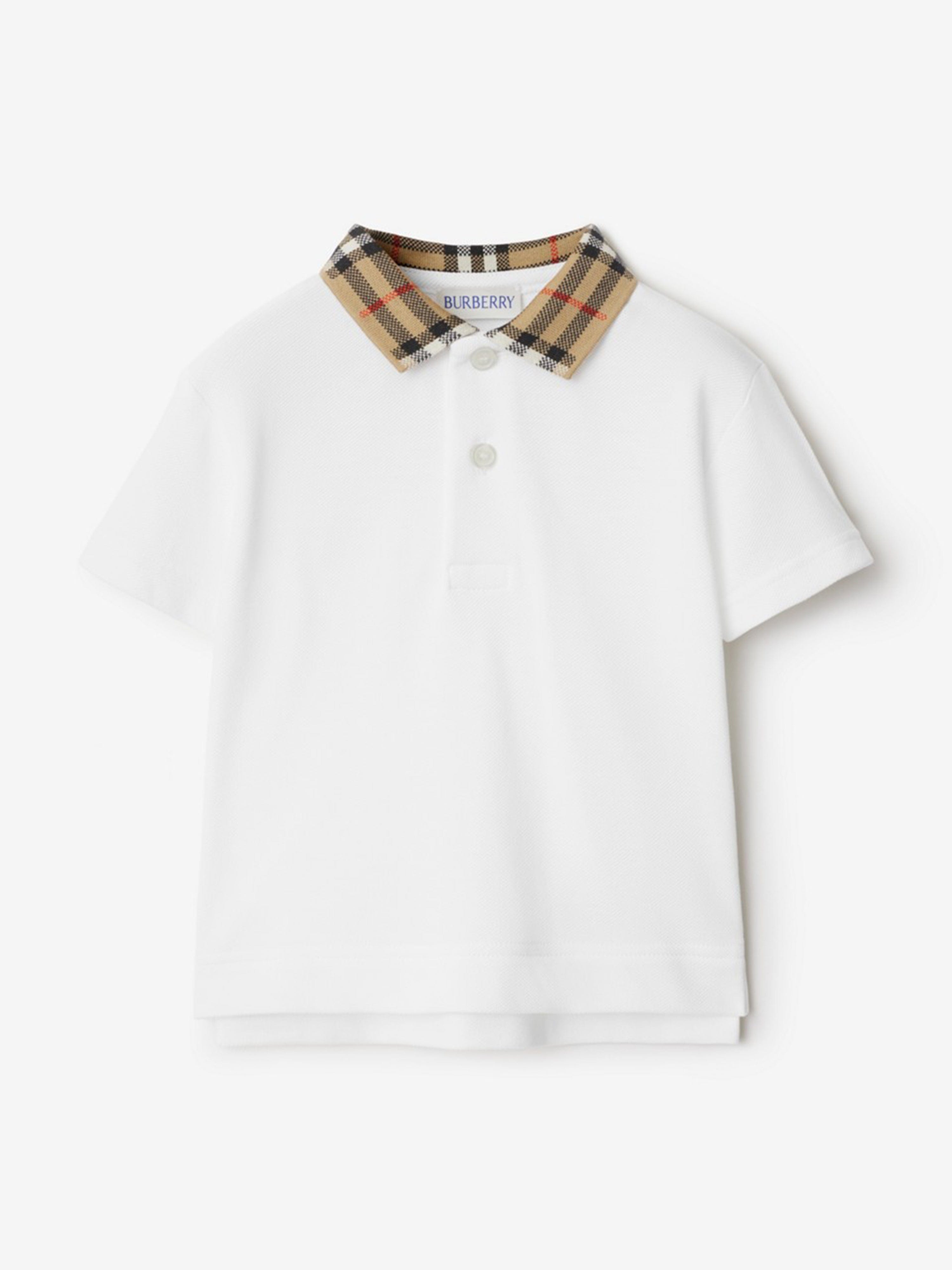 Burberry Kids Burberry Baby Boys Johane Check Collar Polo Shirt in