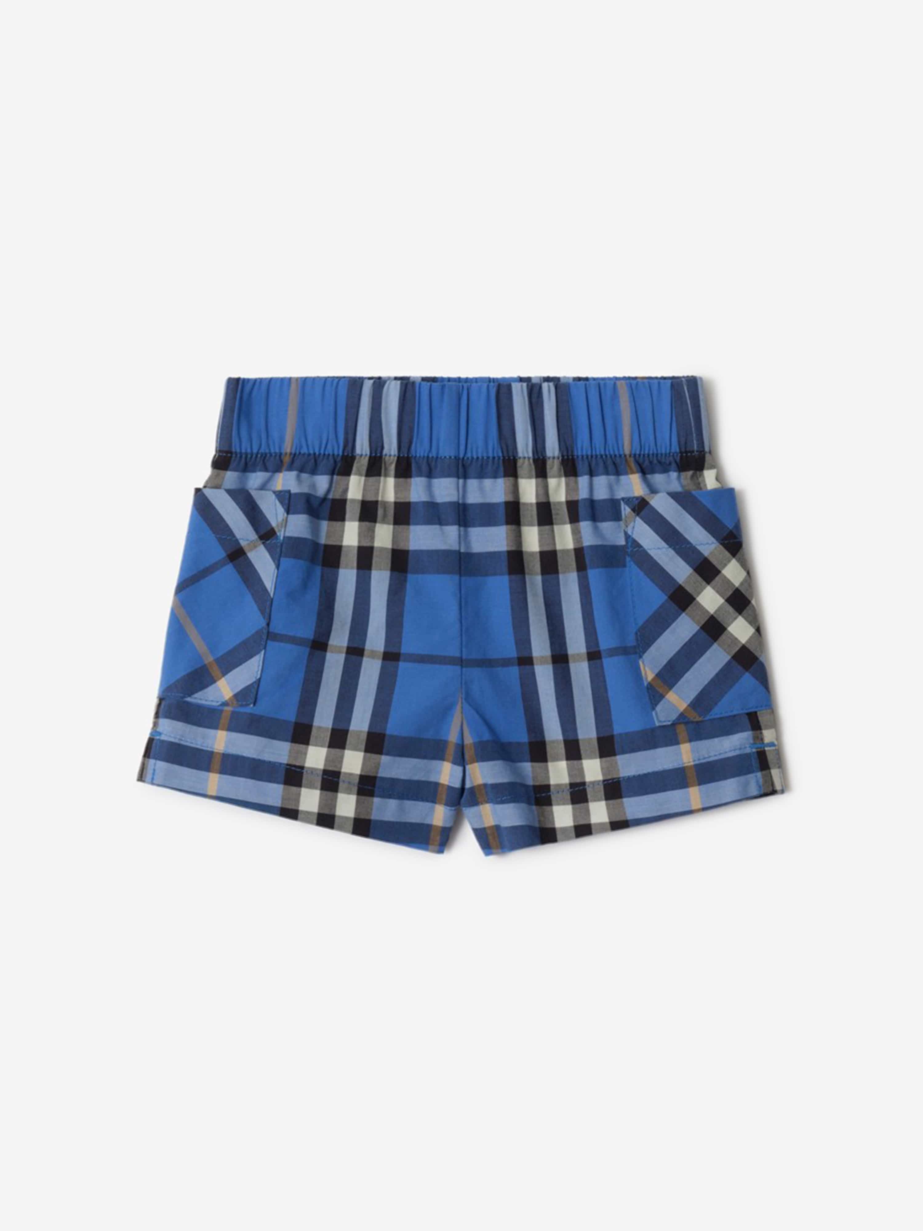 Burberry Baby Boys Carey Check Short Set in Blue | Childsplay