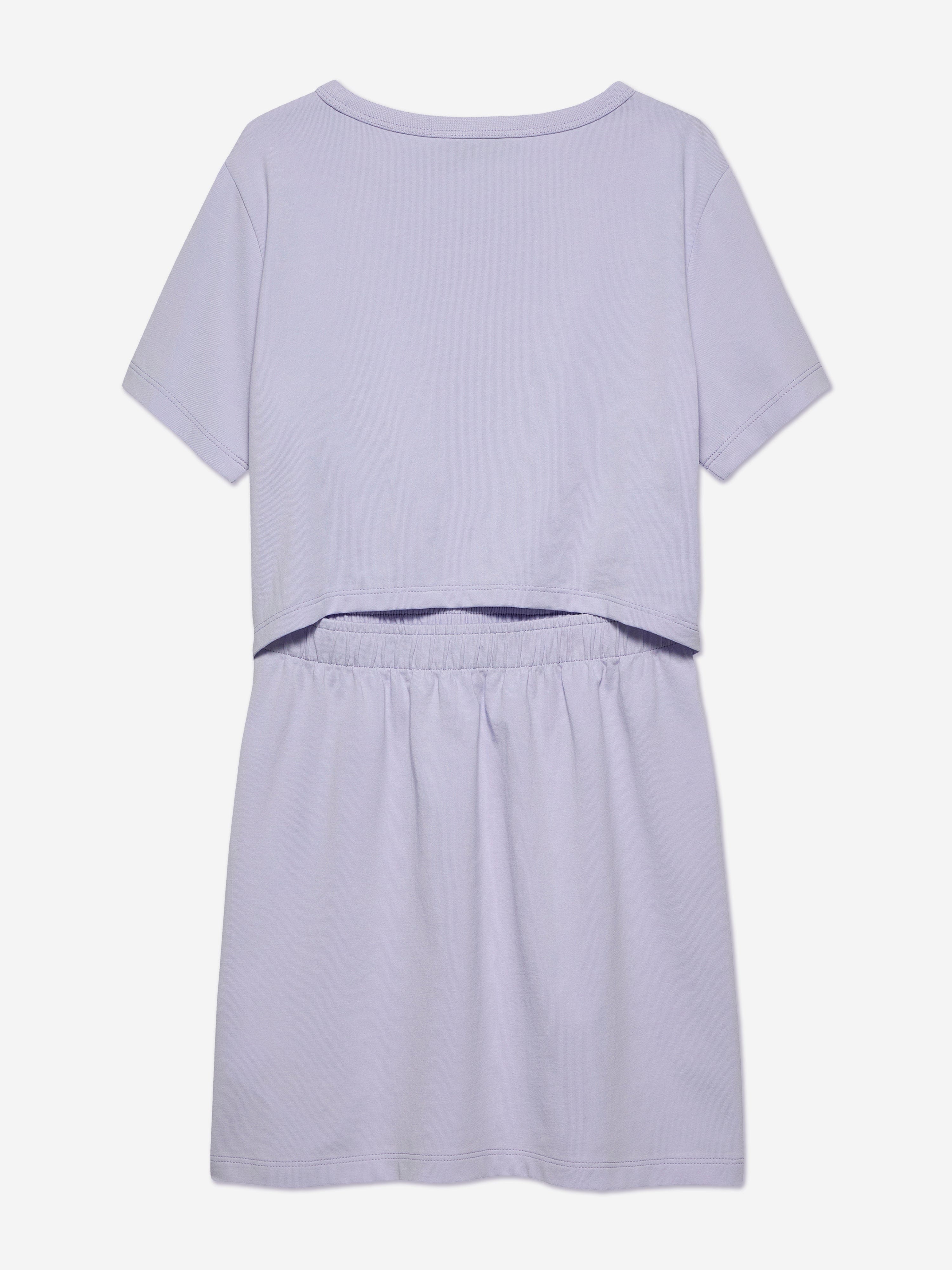 Calvin Klein Girls Monologo Metallic T-Shirt Dress in Purple