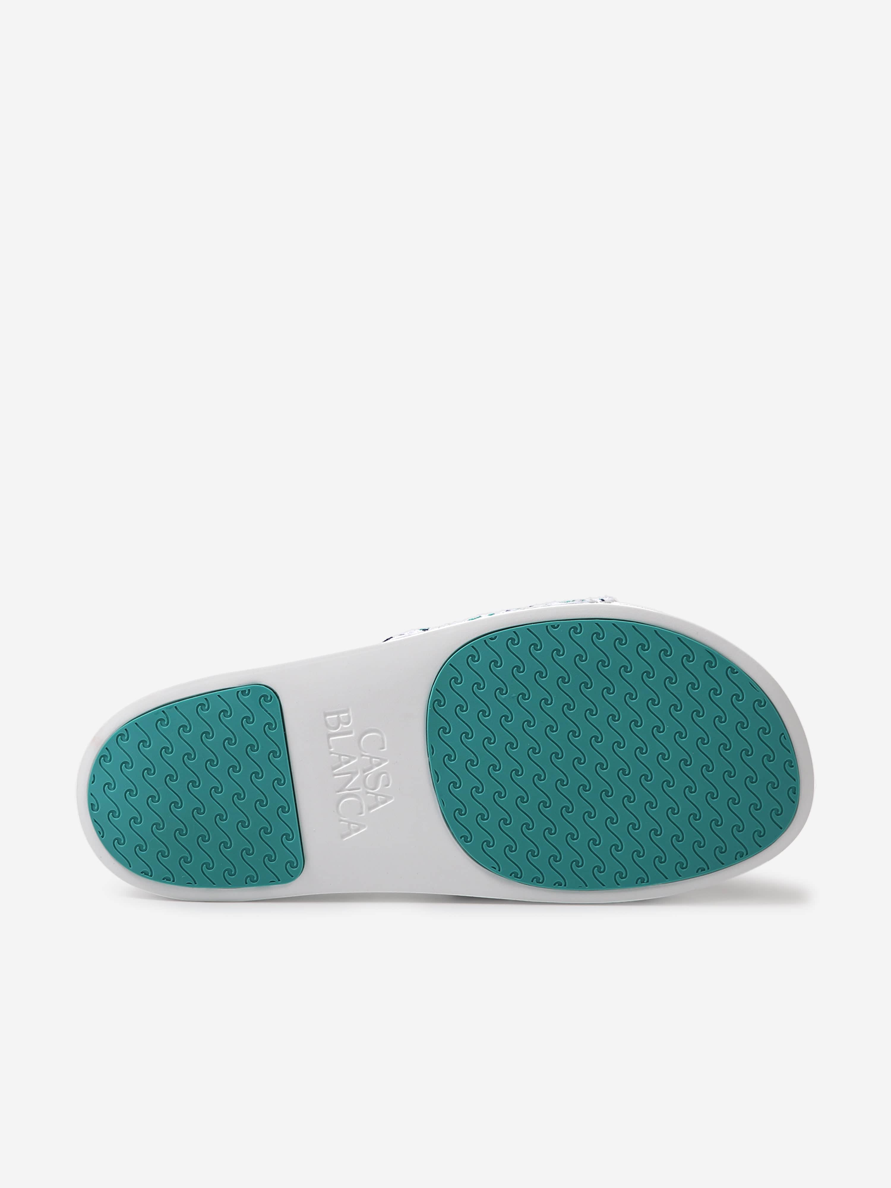 Casablanca Kids Embroidered Terry Monogram Sliders in Blue
