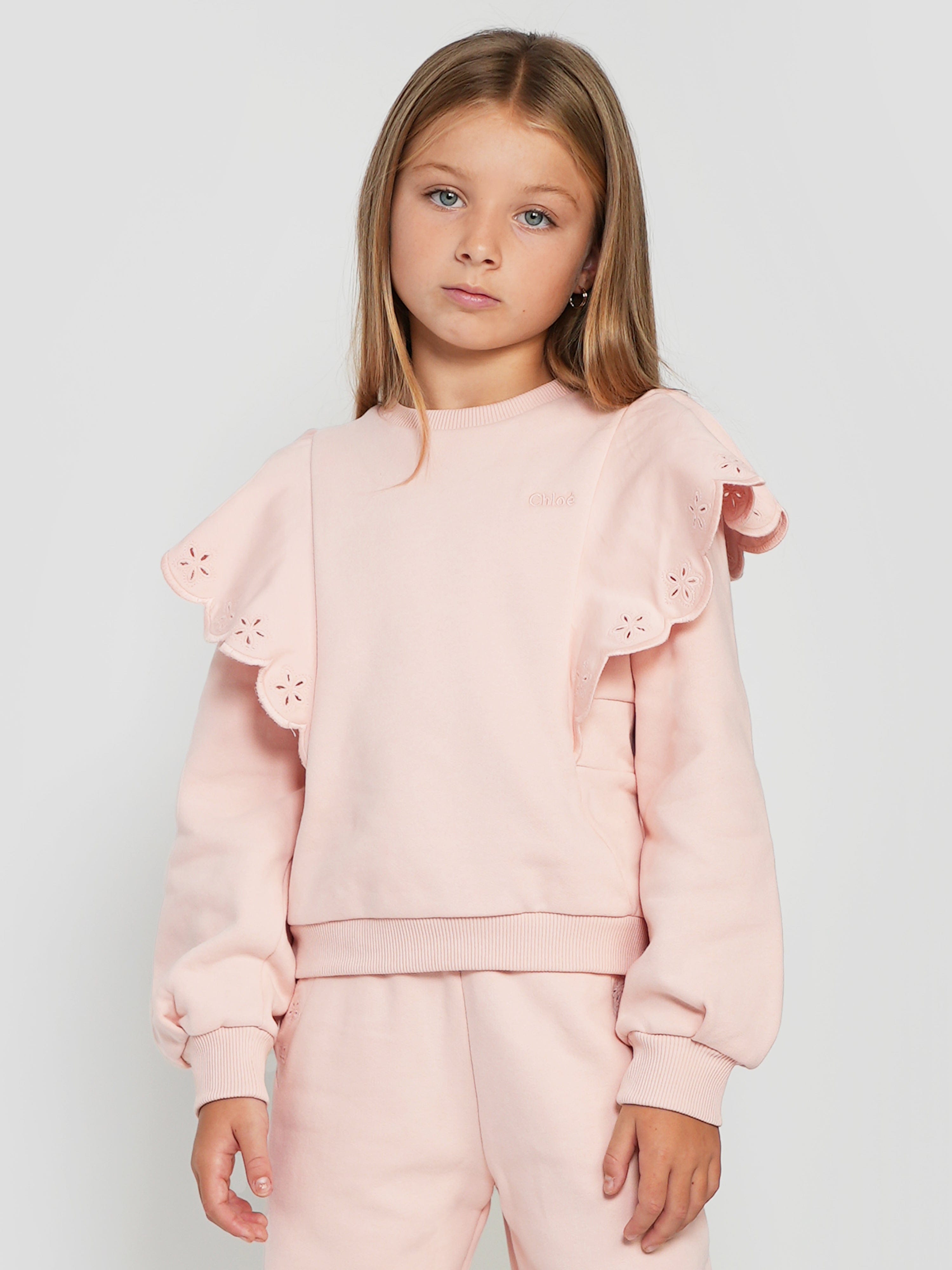 Girls ruffle sweatshirt deals