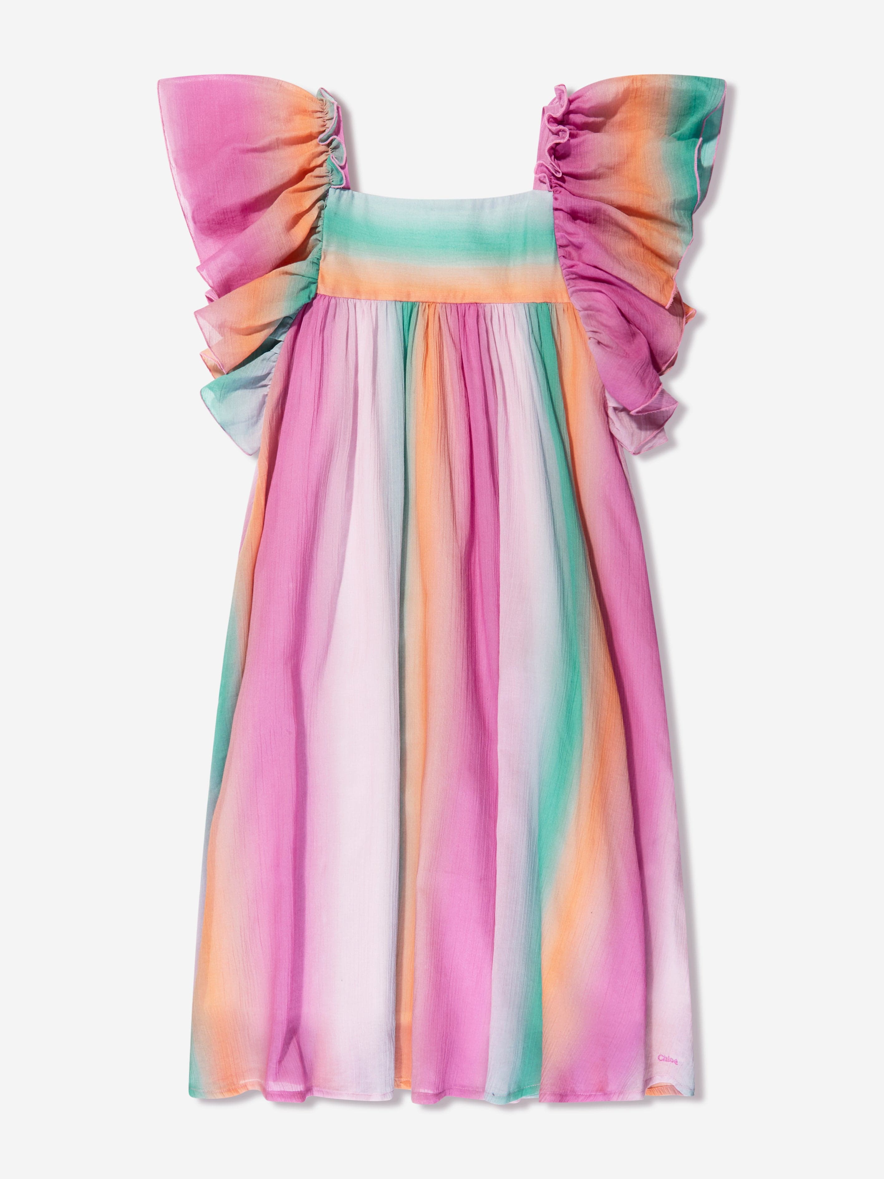 Chloe Girls Crepe Rainbow Dress in Multicolour