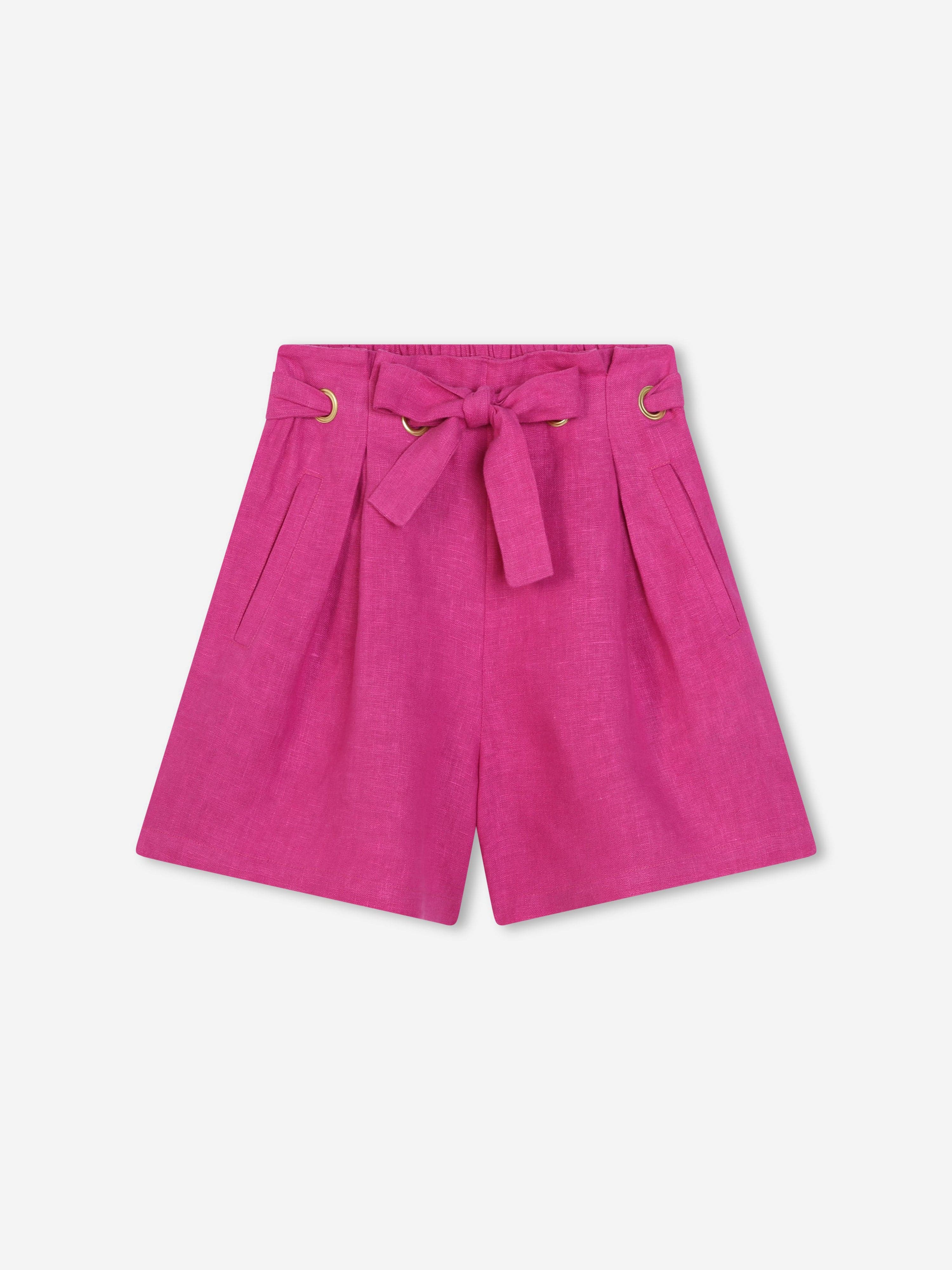 Pink belted shorts sales