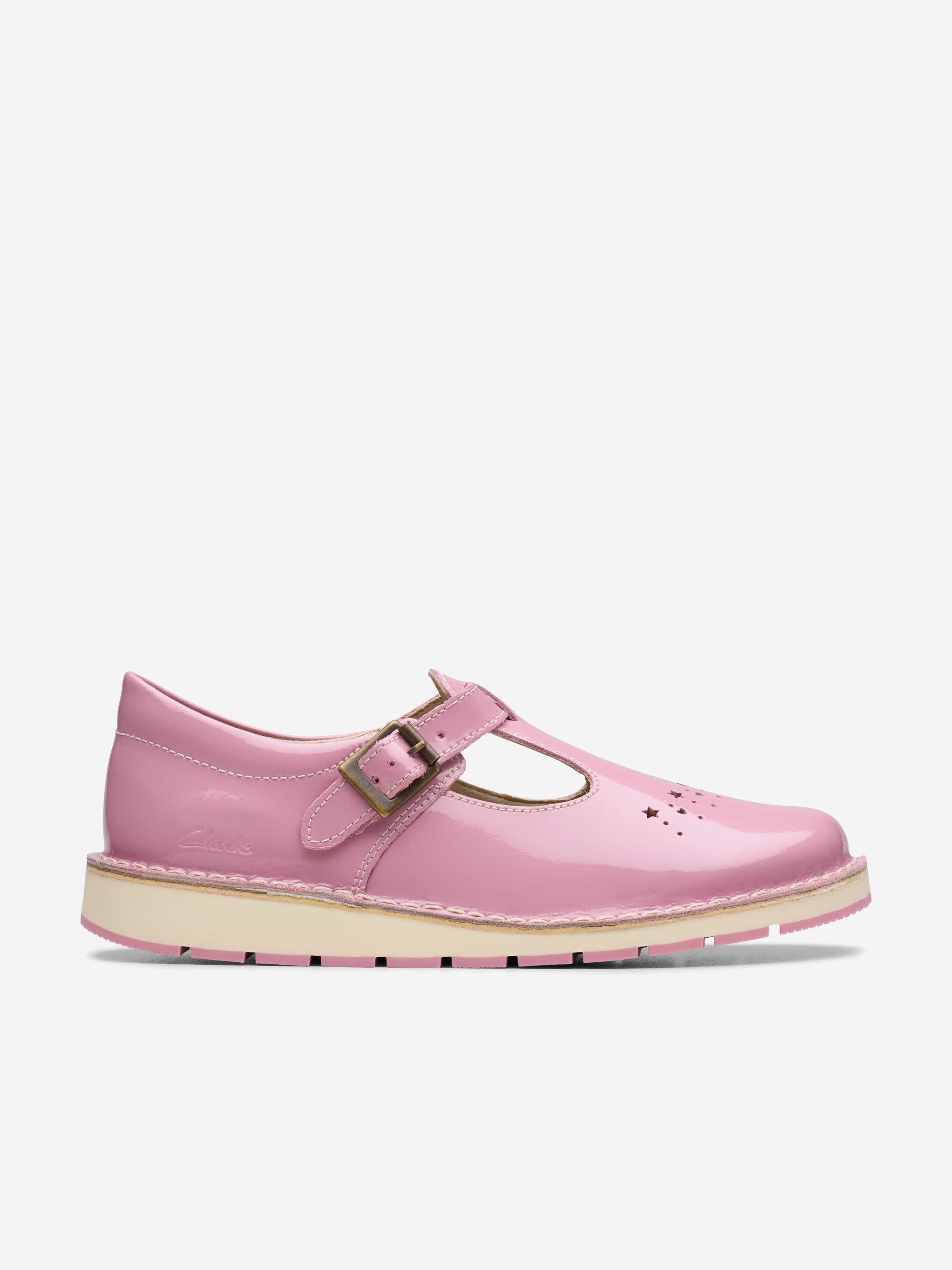 Clarks Clarks Girls Patent Joyful Skip T-Bar Shoes in Pink